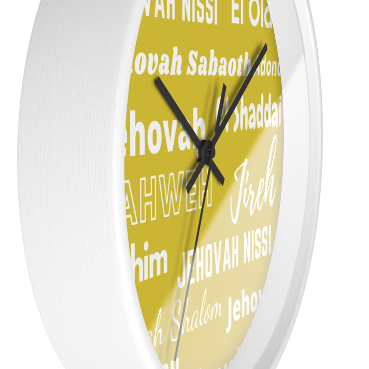 Timeless Grace Wall Clock - Yellow & White