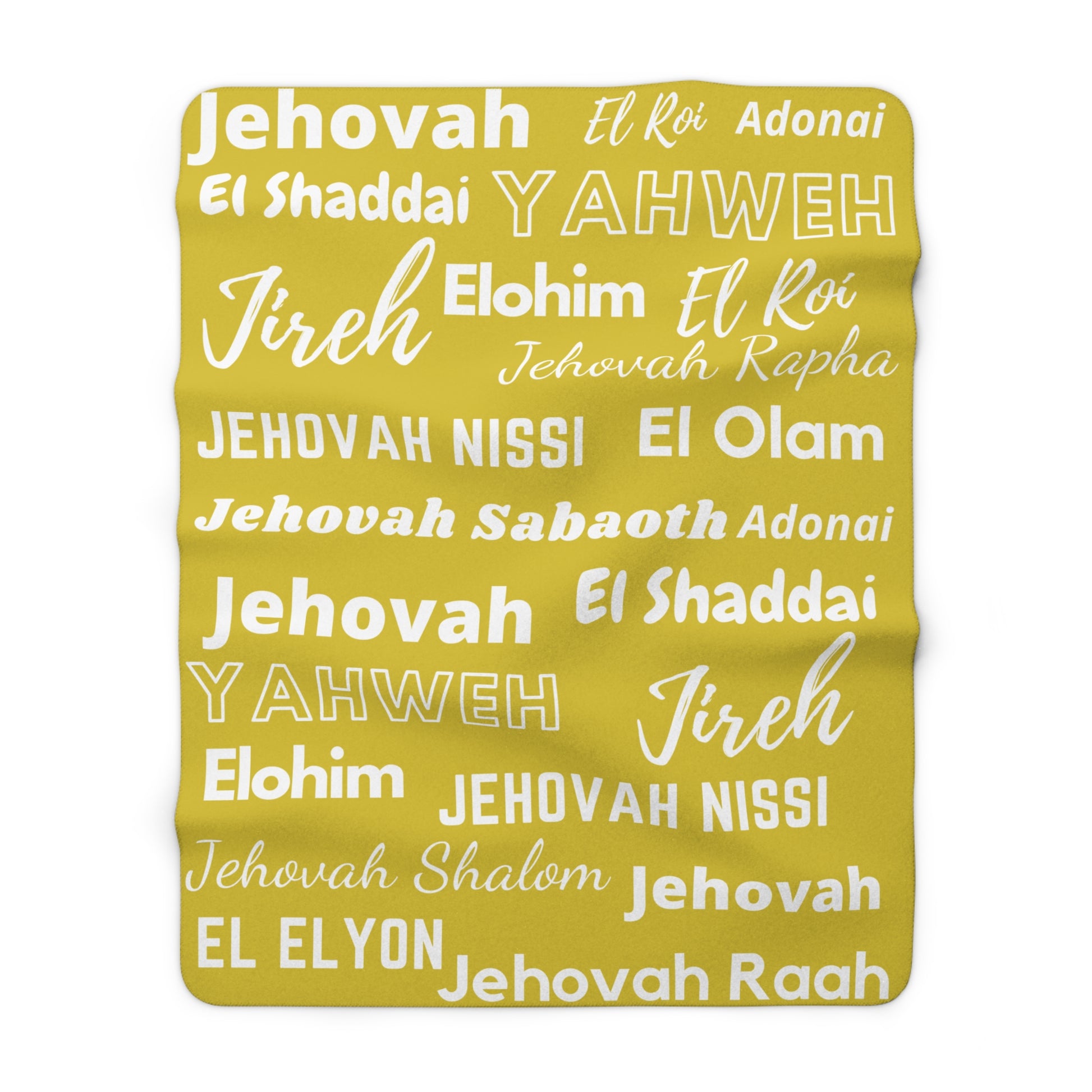 Sherpa Fleece Blanket - Yellow & White