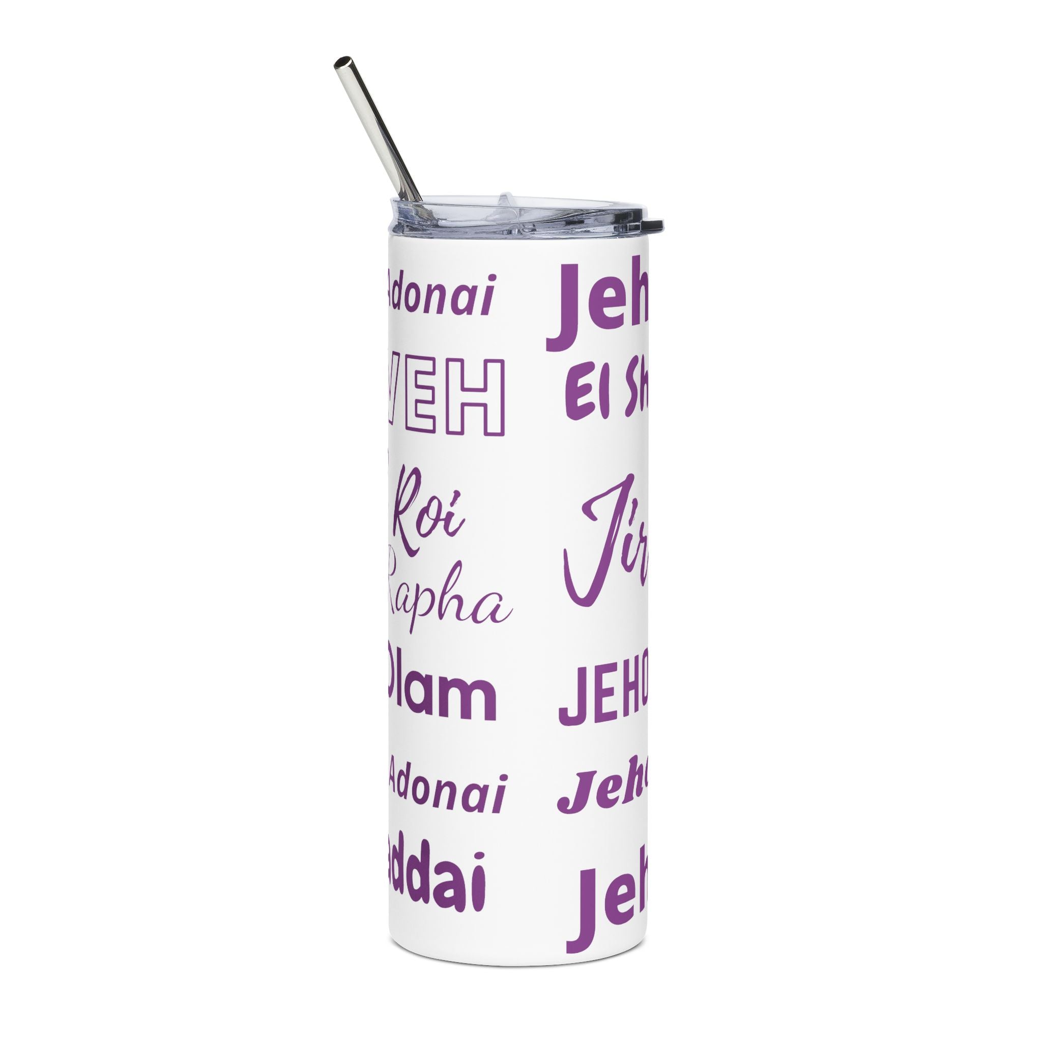 Names of God 20oz Stainless Steel Tumbler - Purple
