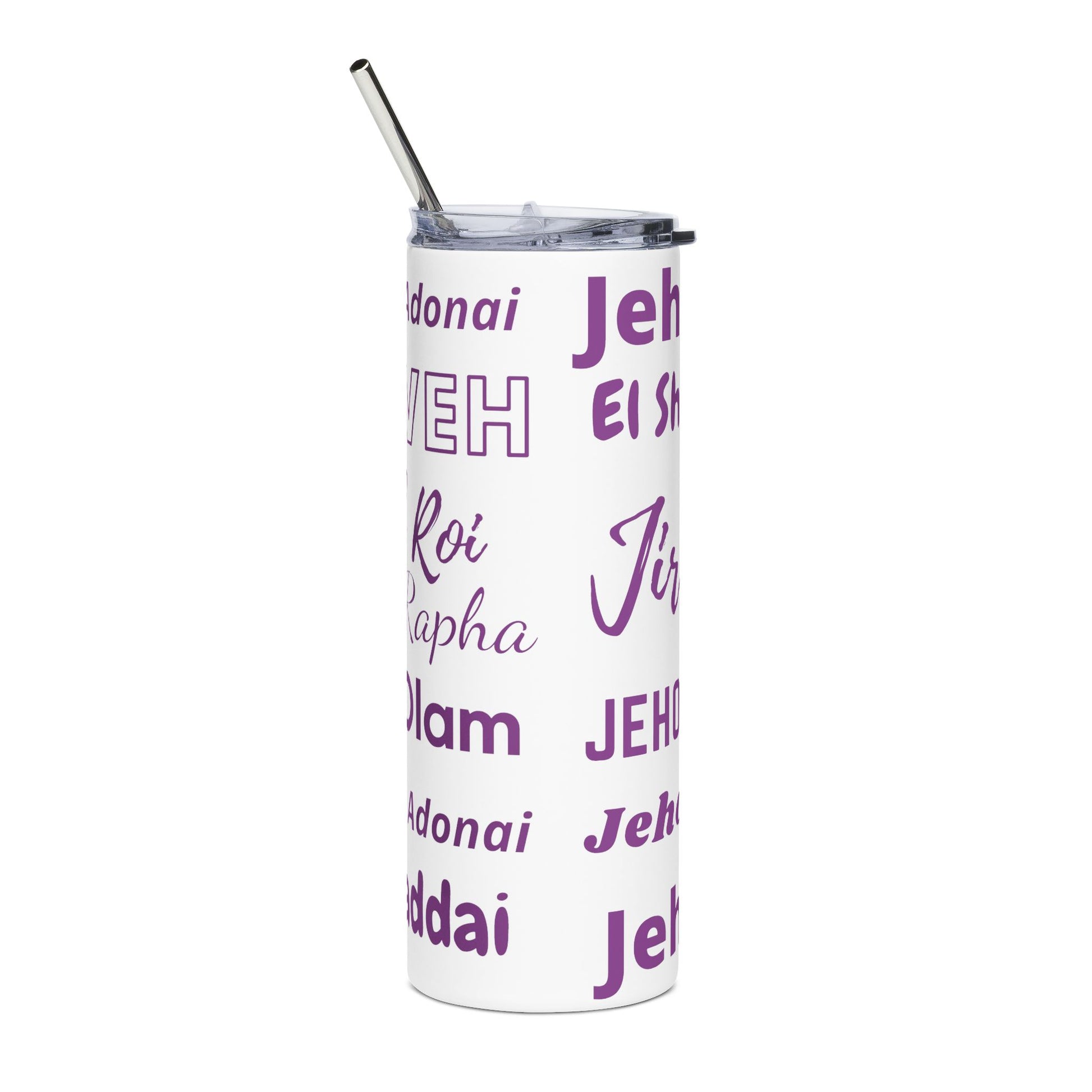 Names of God 20oz Stainless Steel Tumbler - Purple