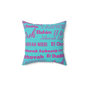 Soft Square Polyester Pillow - Pink & Blue