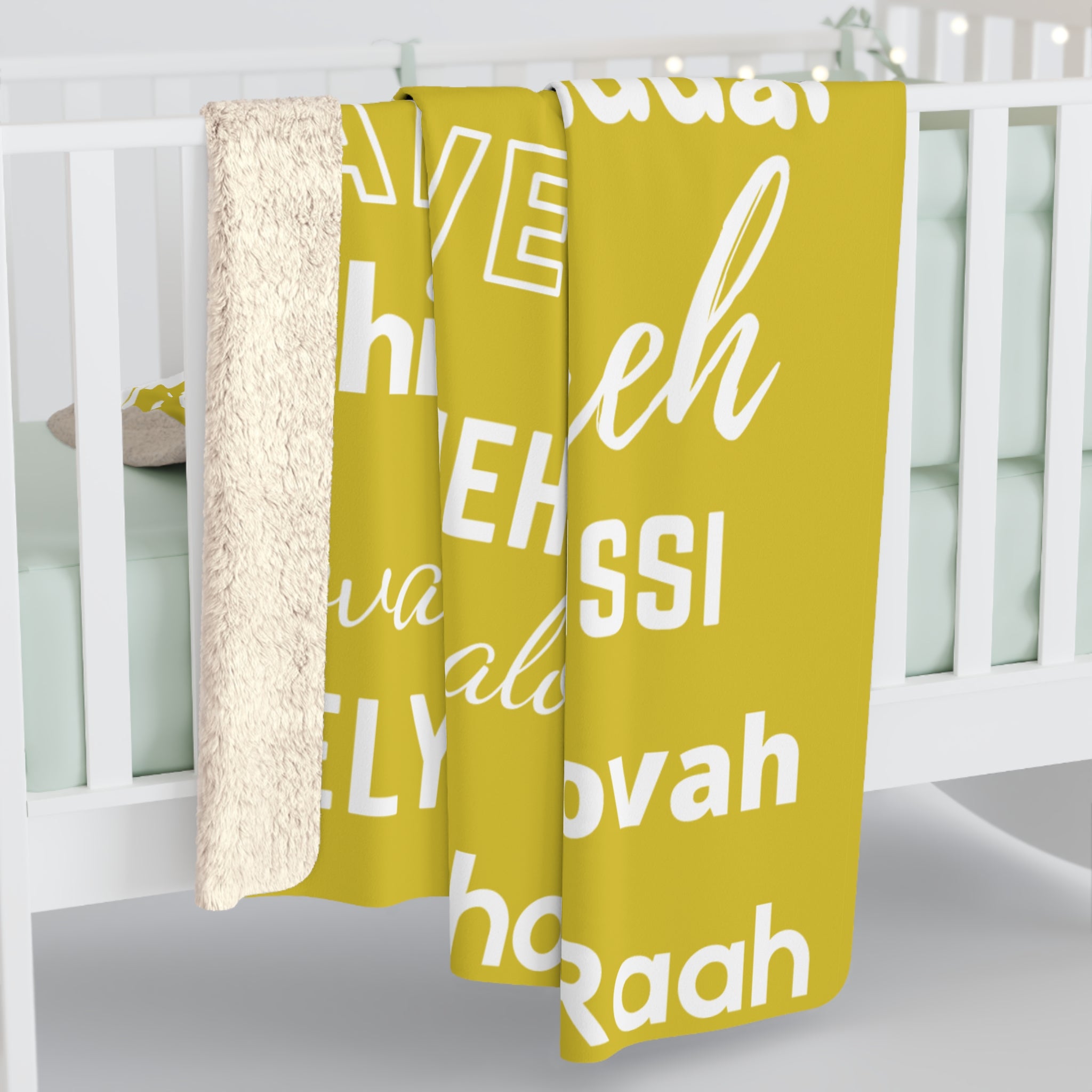 Soft & Cozy Sherpa Fleece Blanket - Yellow & White