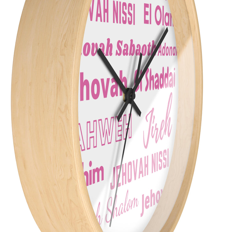 Timeless Grace Wall Clock - Pink & White