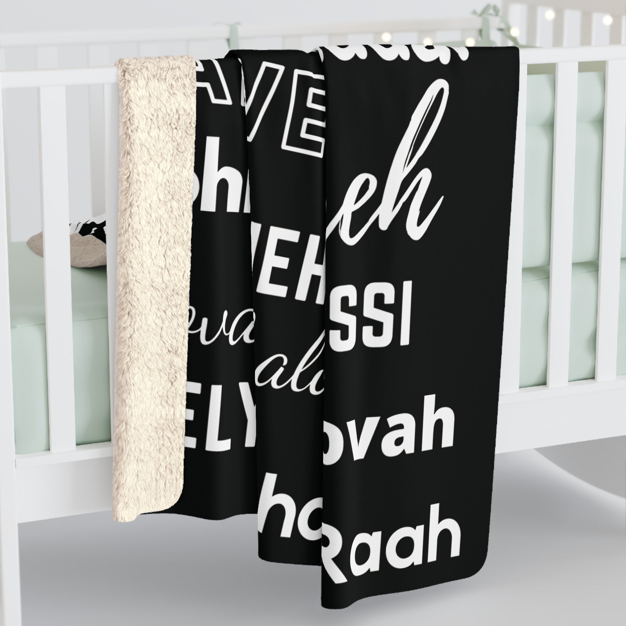 Sherpa Fleece Blanket - Black & White