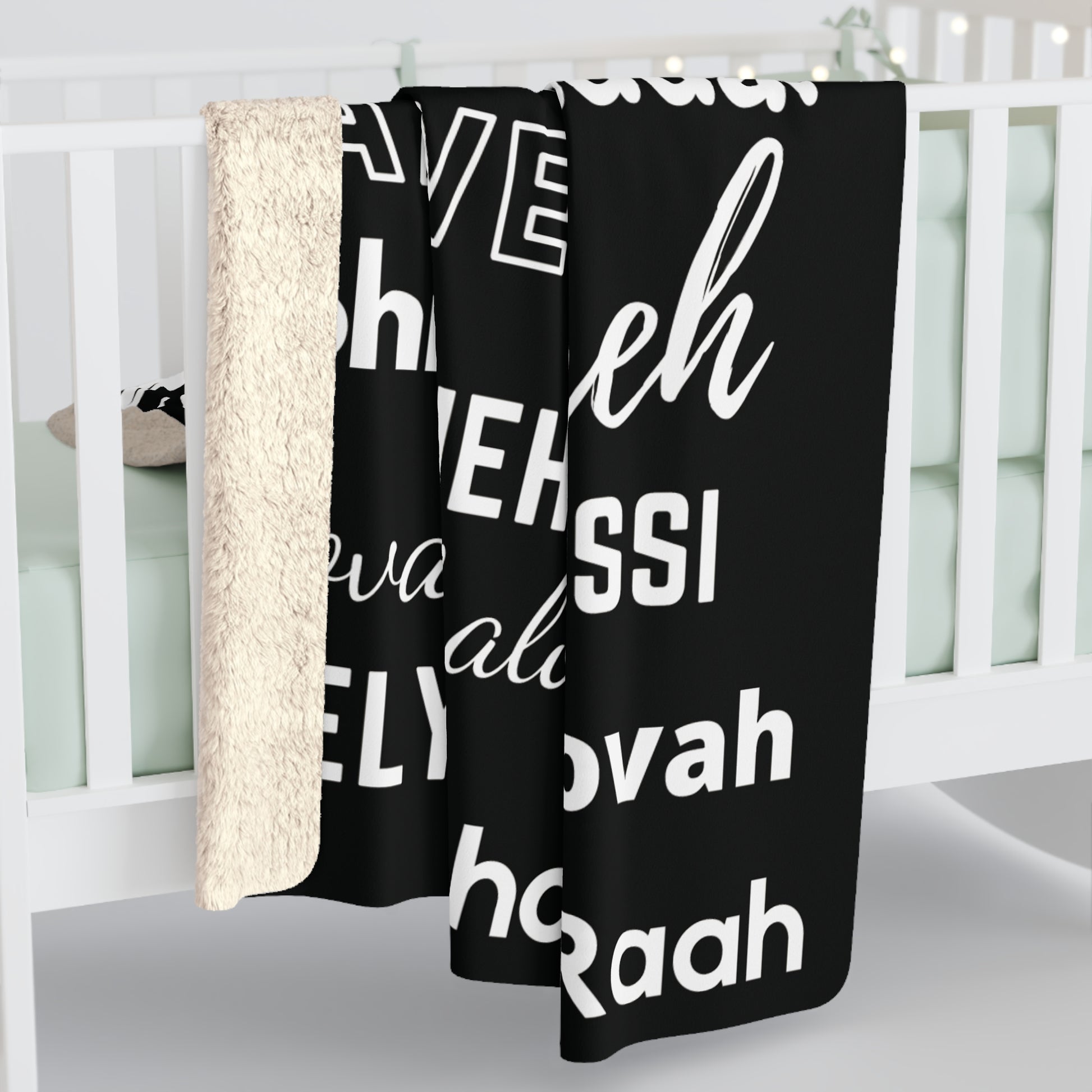 Sherpa Fleece Blanket - Black & White