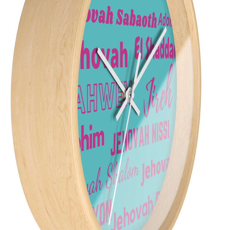 Timeless Grace Wall Clock - Pink & Blue