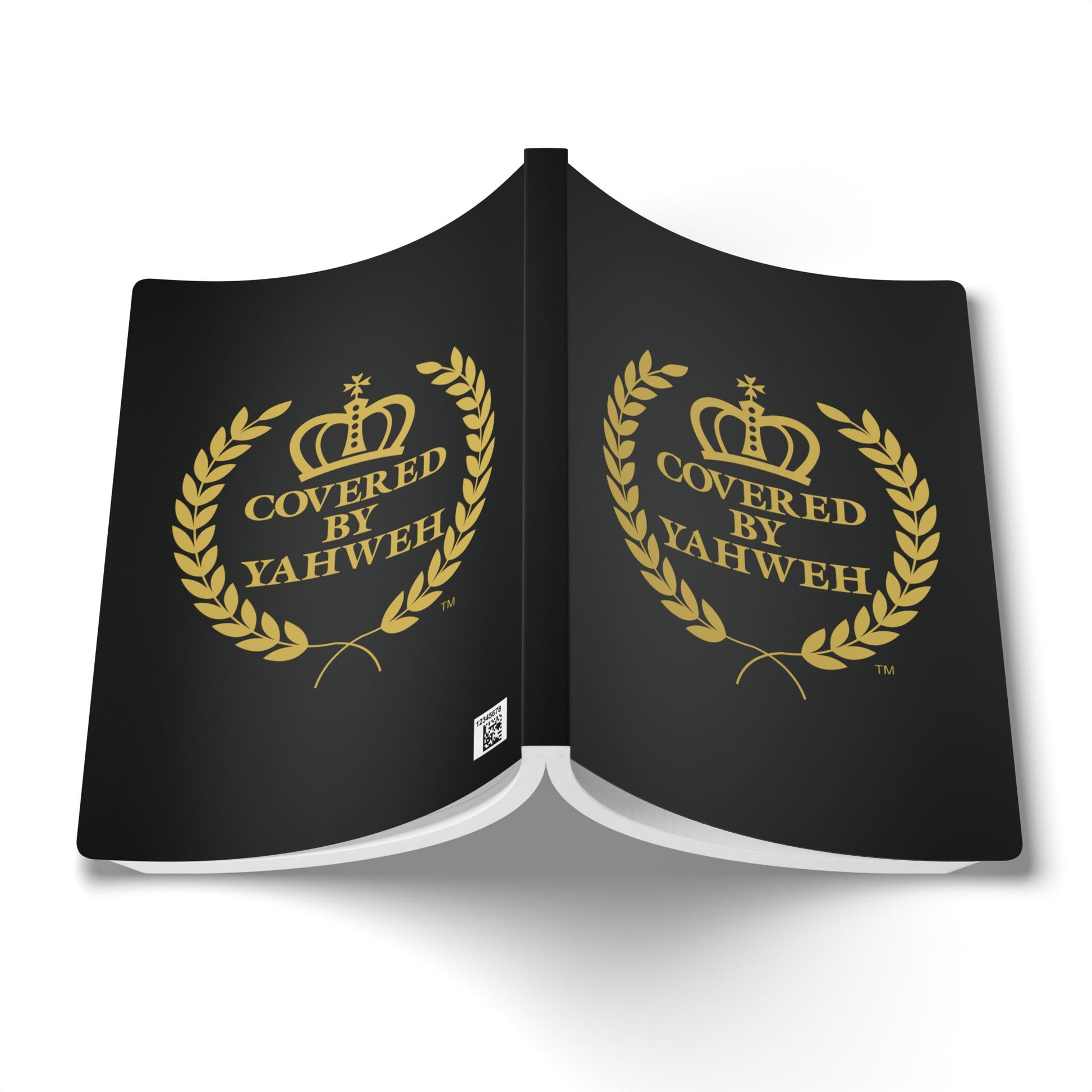 Covered by Yahweh Softcover Journal - Black