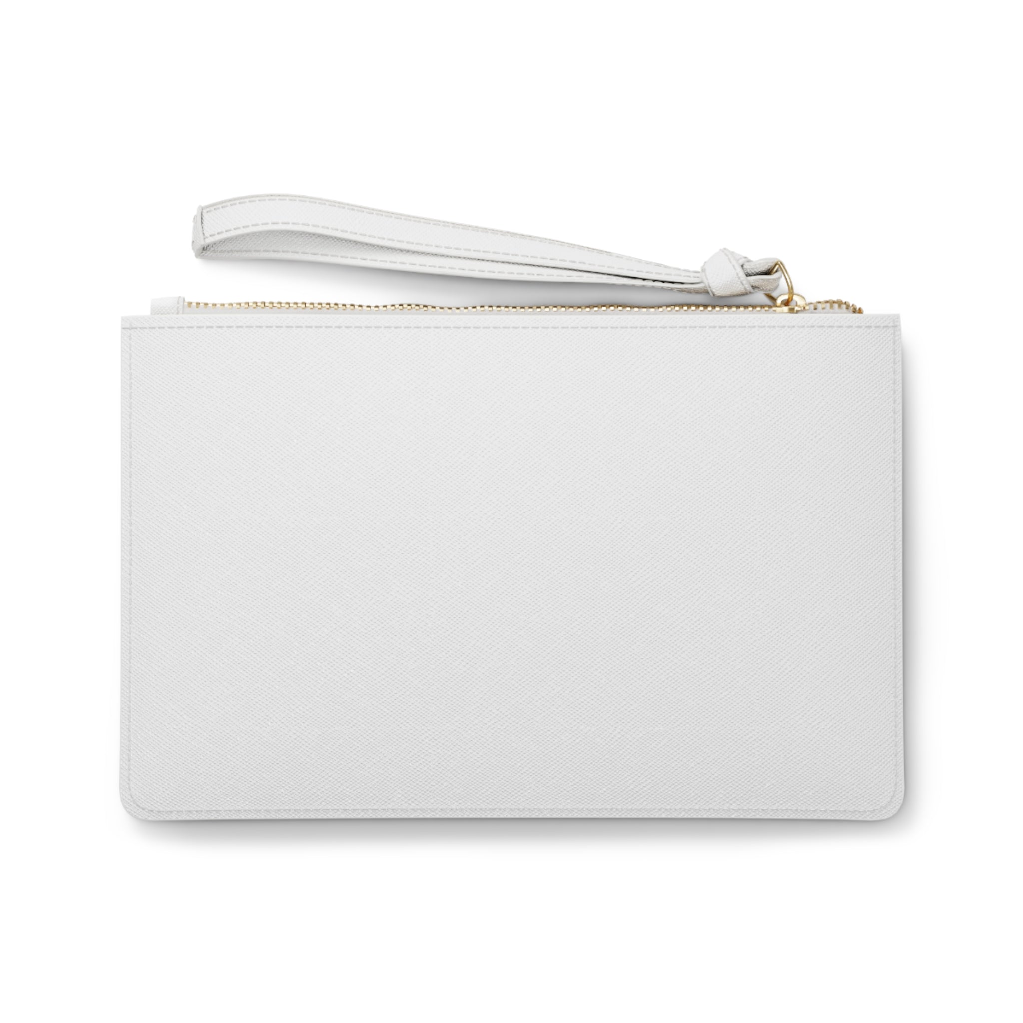 Covered by Yahweh Saffiano Leather Clutch Bag - White