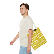 Faith-Inspired Tote Bag with Inspirational Names of God - White & Yellow