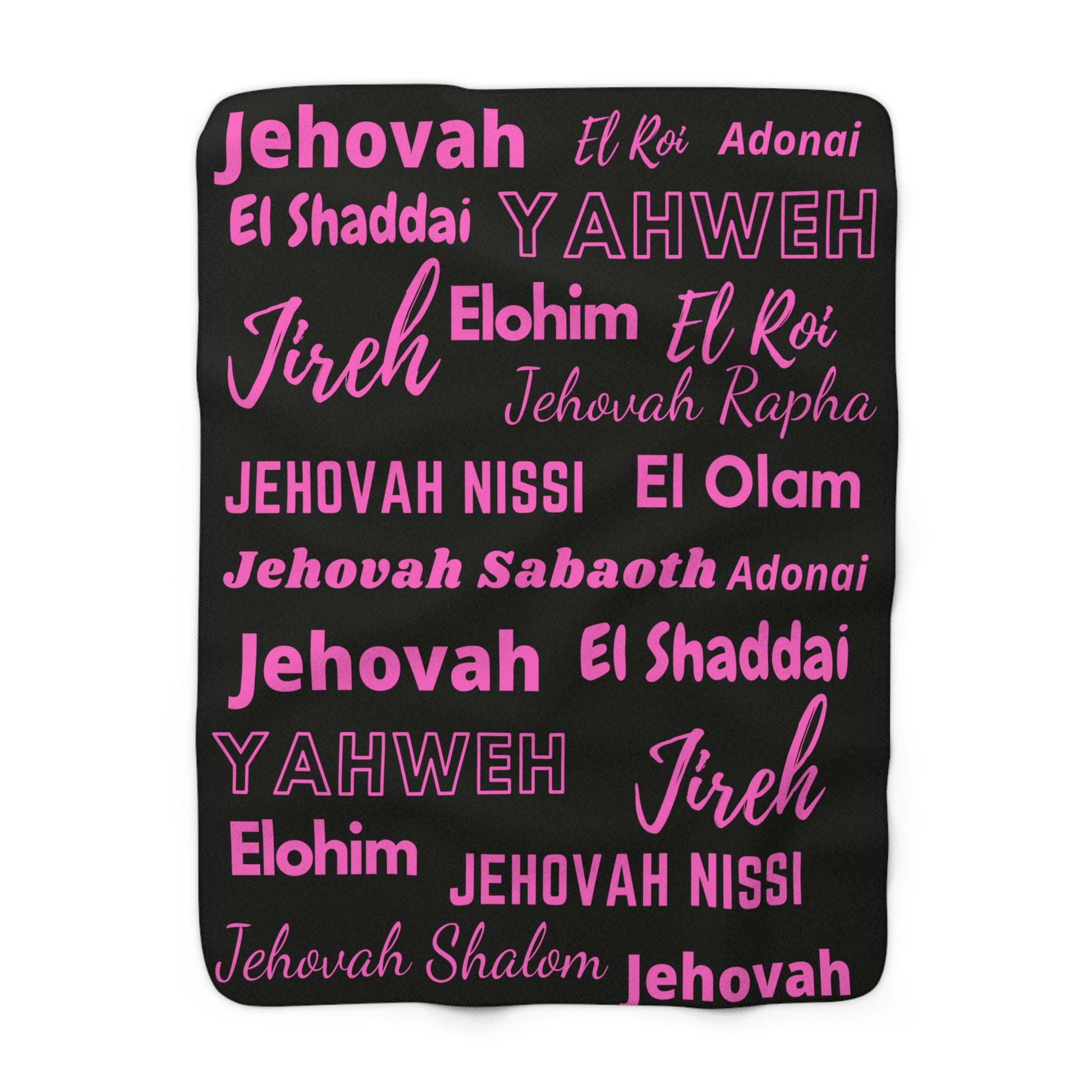 Sherpa Fleece Blanket - Pink & Black