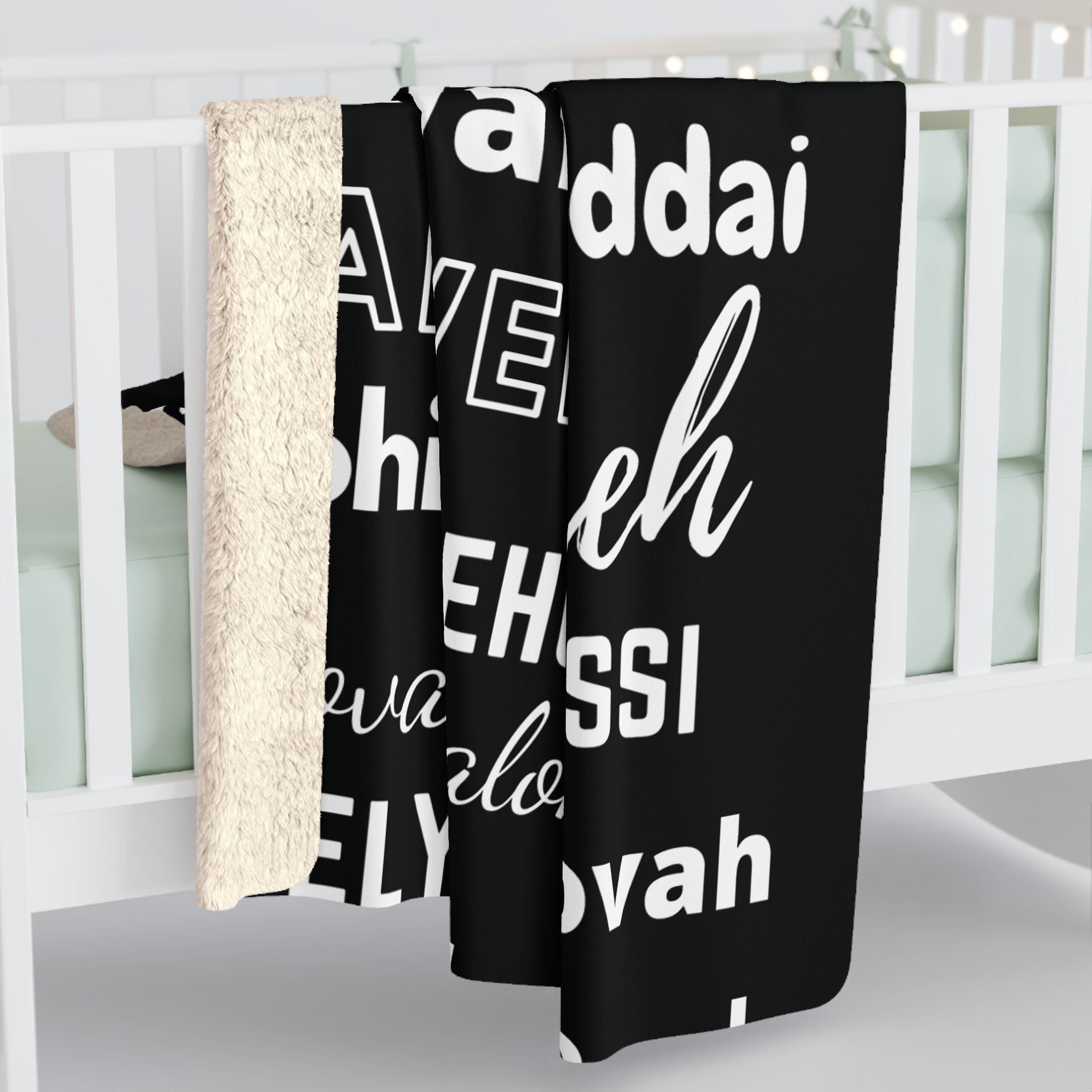 Sherpa Fleece Blanket - Black & White