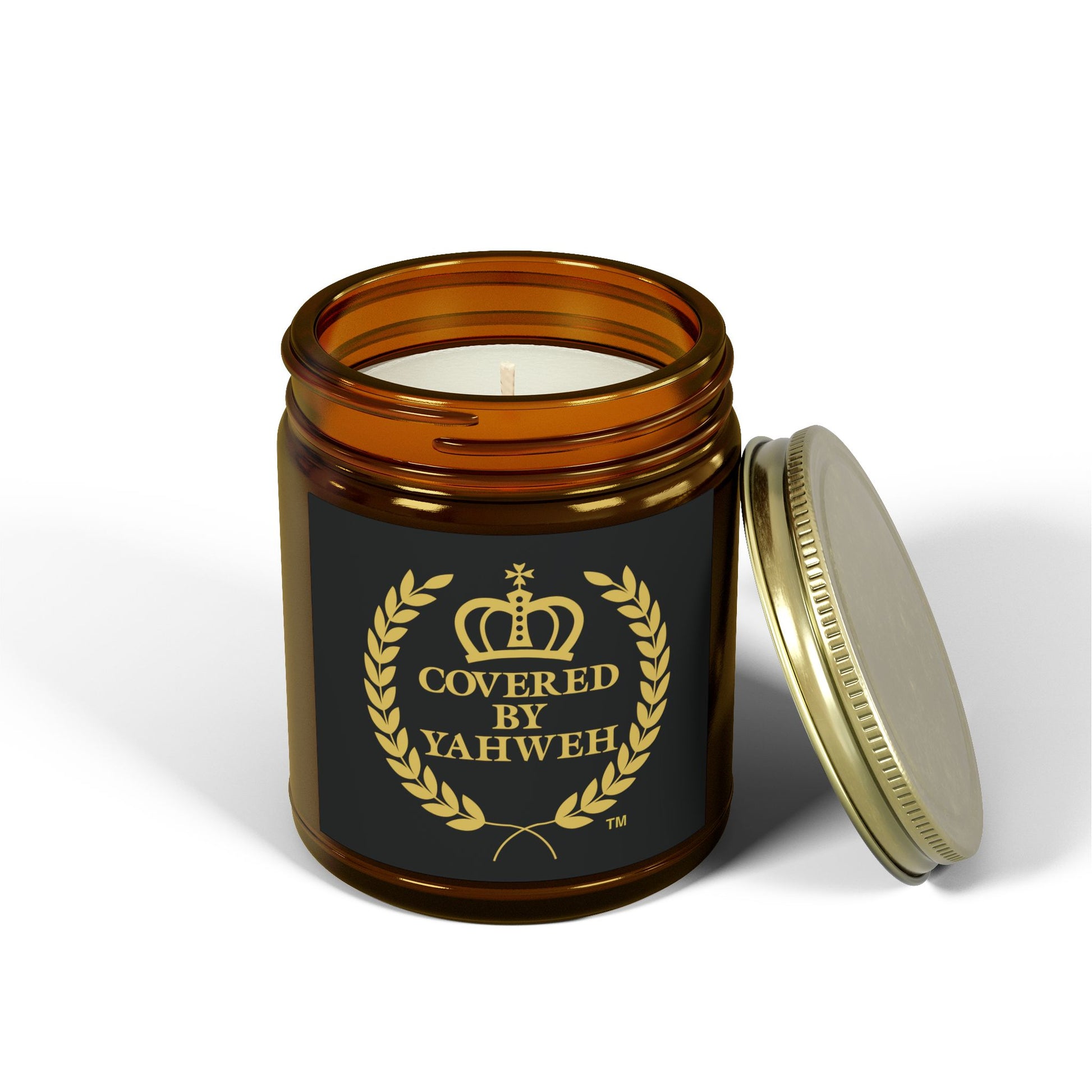 Covered by Yahweh Elegant Scented Candles - Amber Jar