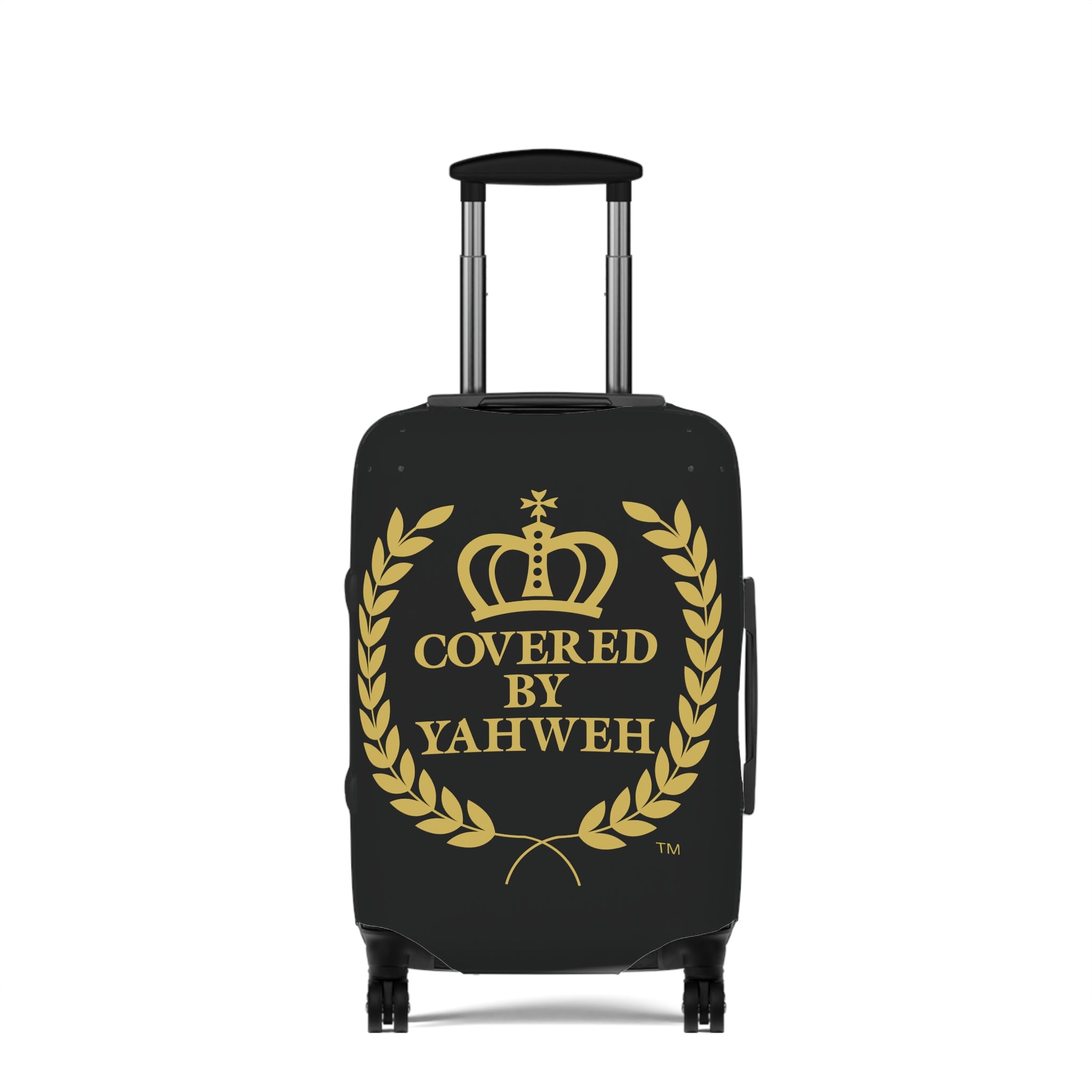 Covered by Yahweh Protective Luggage Cover - Black