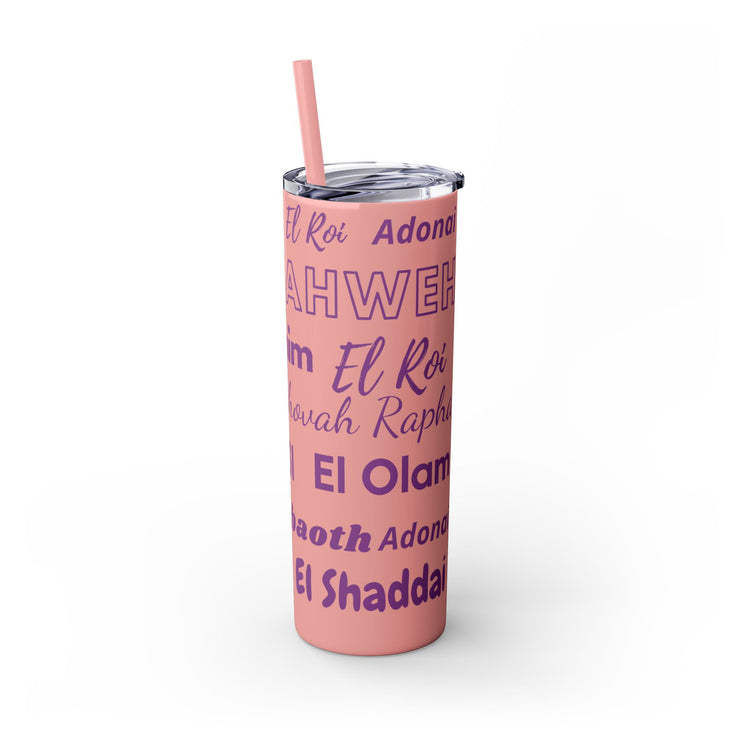 Glitter Insulated Skinny Tumbler with Straw - Pink & Purple