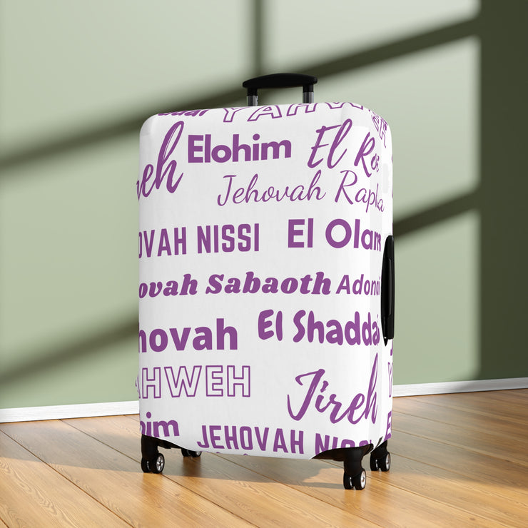 Protective Luggage Cover - Purple & White