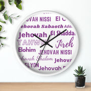 Timeless Grace Wall Clock - Purple & White