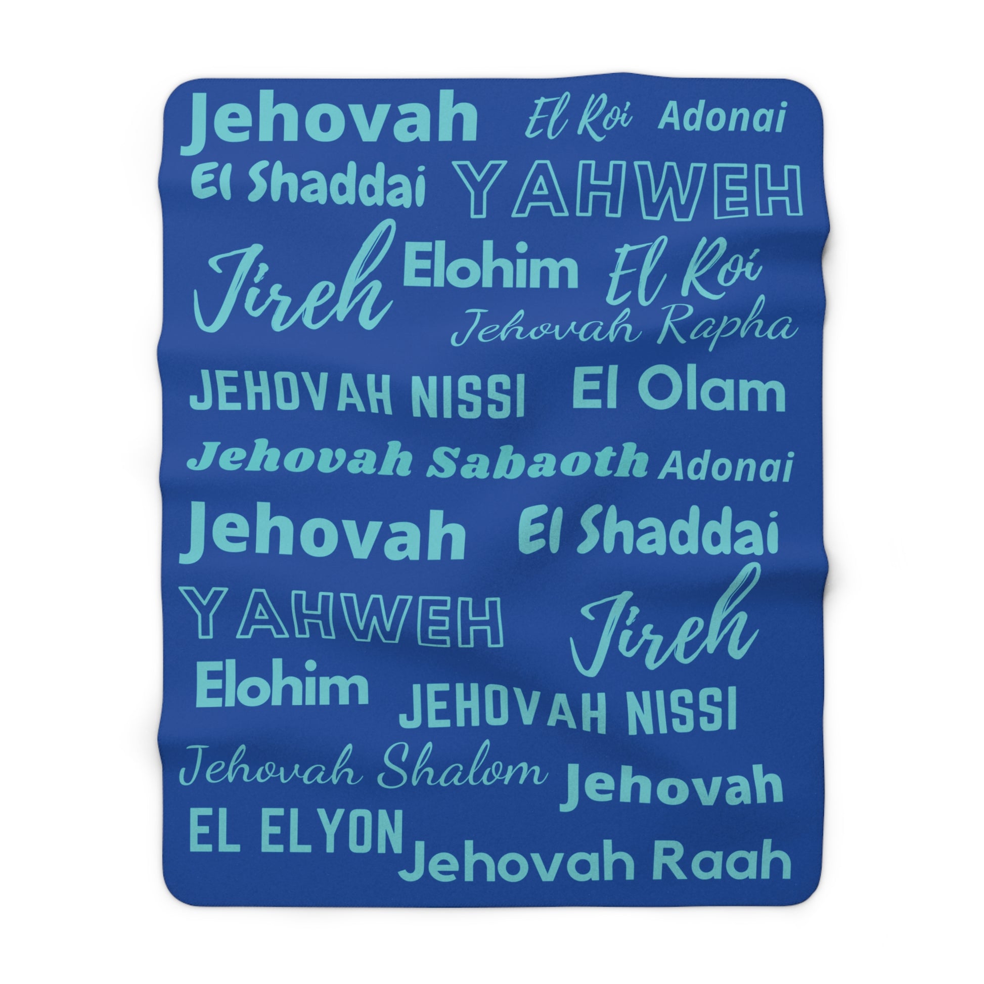 Sherpa Fleece Blanket - Cobalt & Cyan Blue