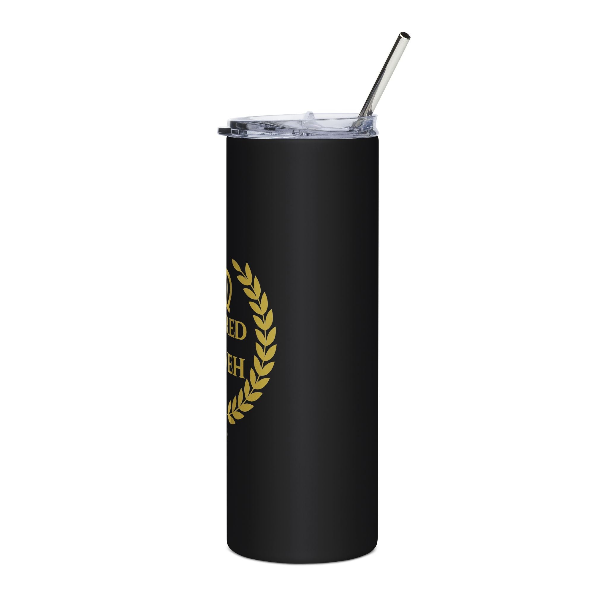 Covered by Yahweh Signature Tumbler - Black & Gold