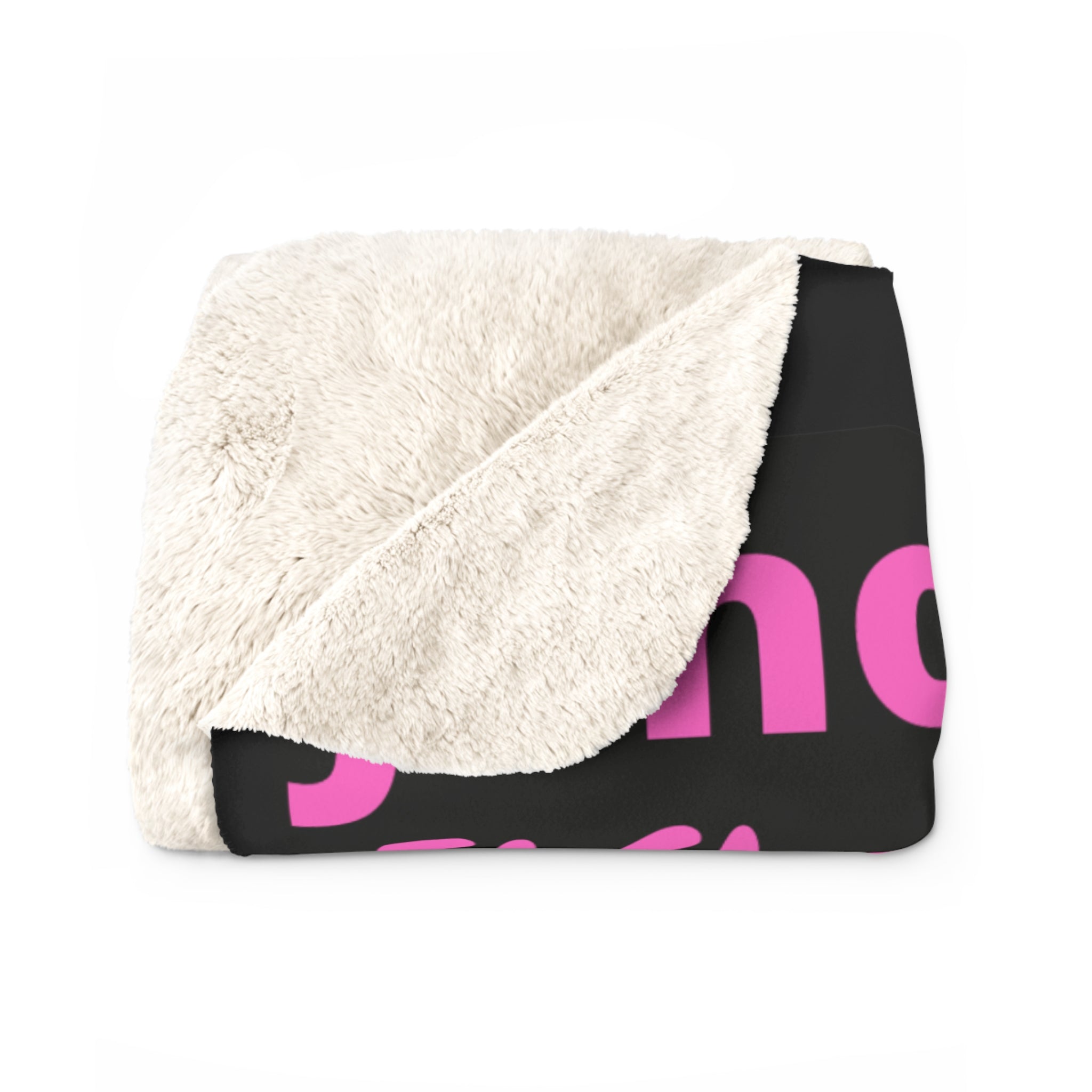 Sherpa Fleece Blanket - Pink & Black