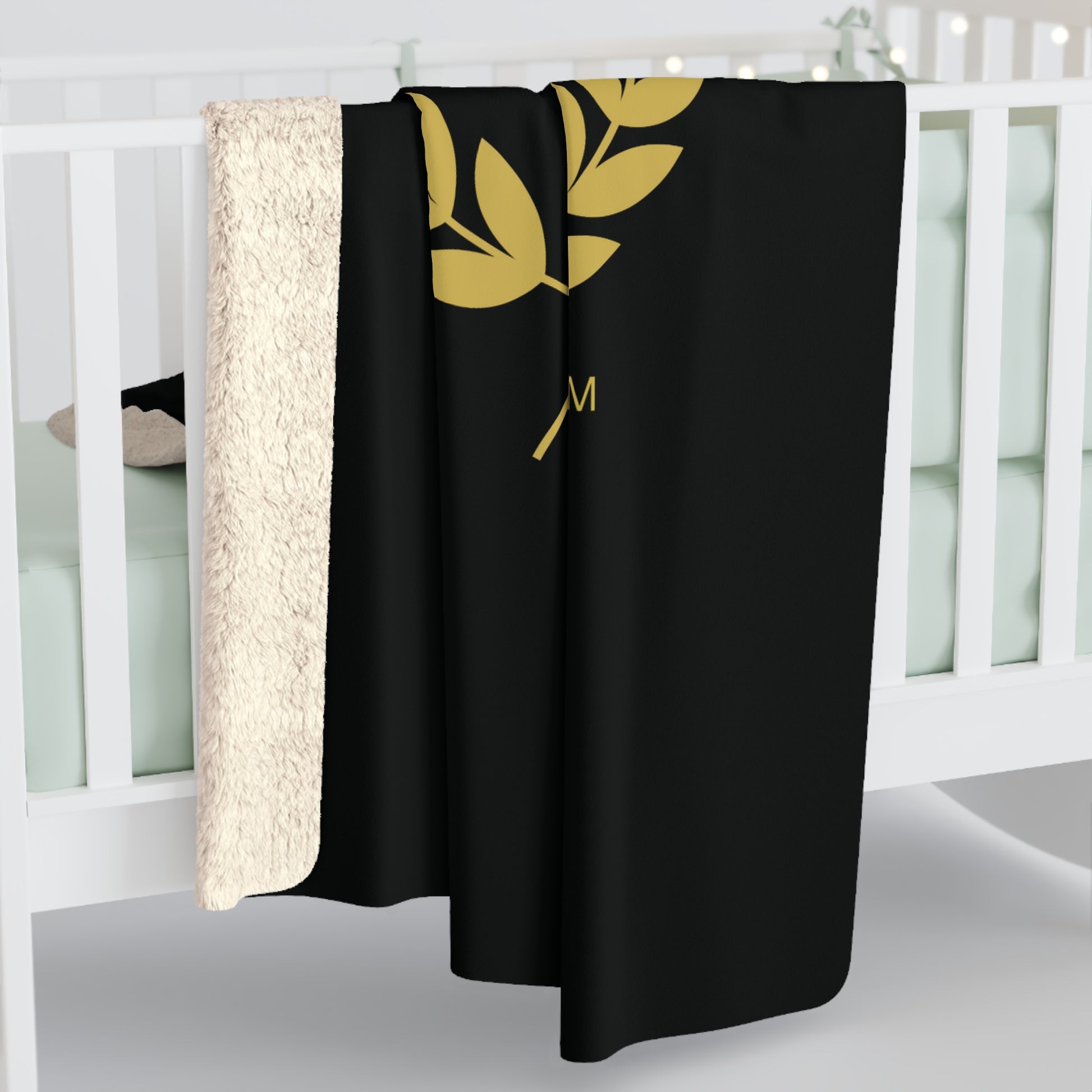 Covered by Yahweh Sherpa Fleece Blanket - Black