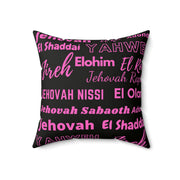 Soft Square Polyester Pillow - Black & Pink