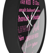 Timeless Grace Wall Clock - Black & Pink