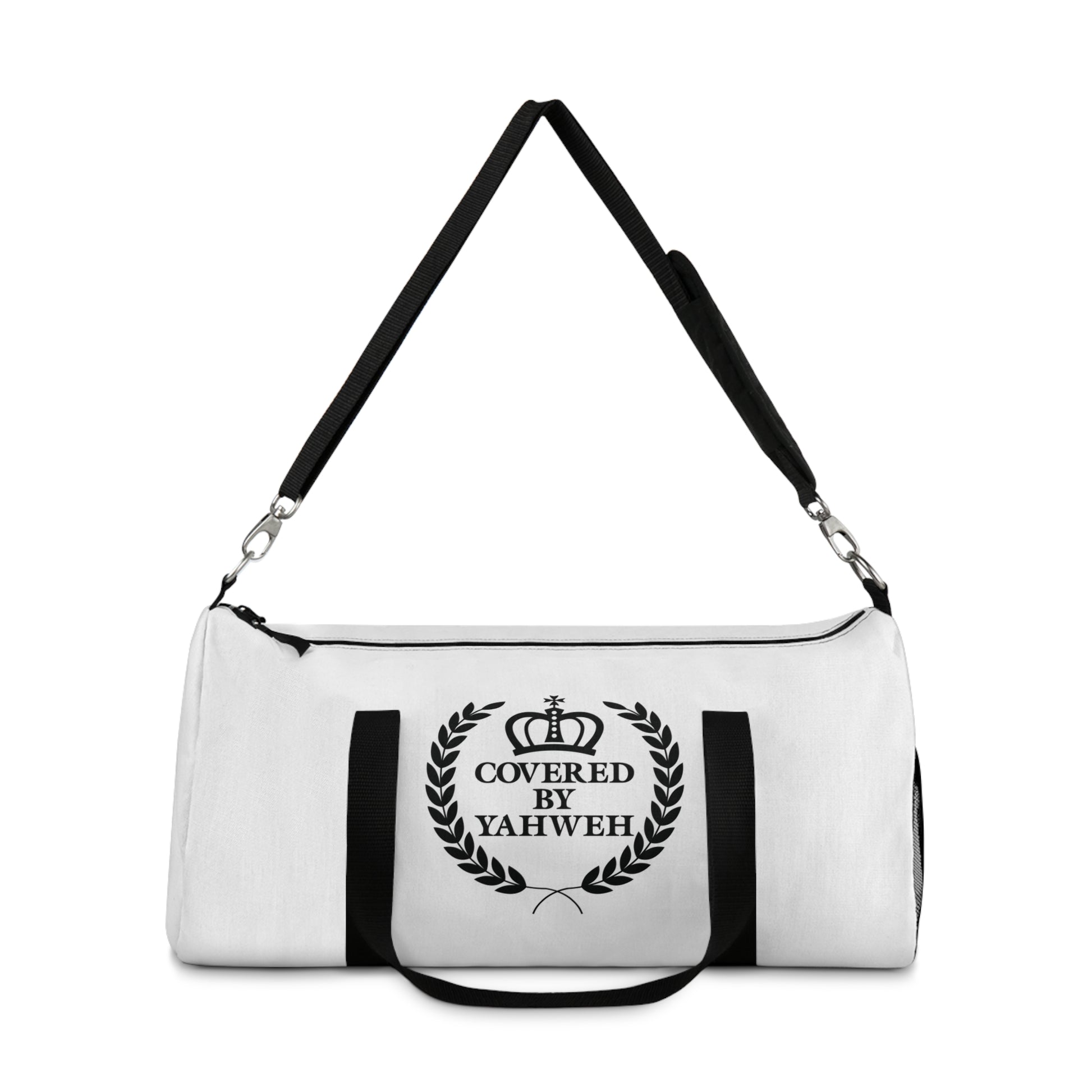 Covered by Yahweh Signature Duffel Bag - White