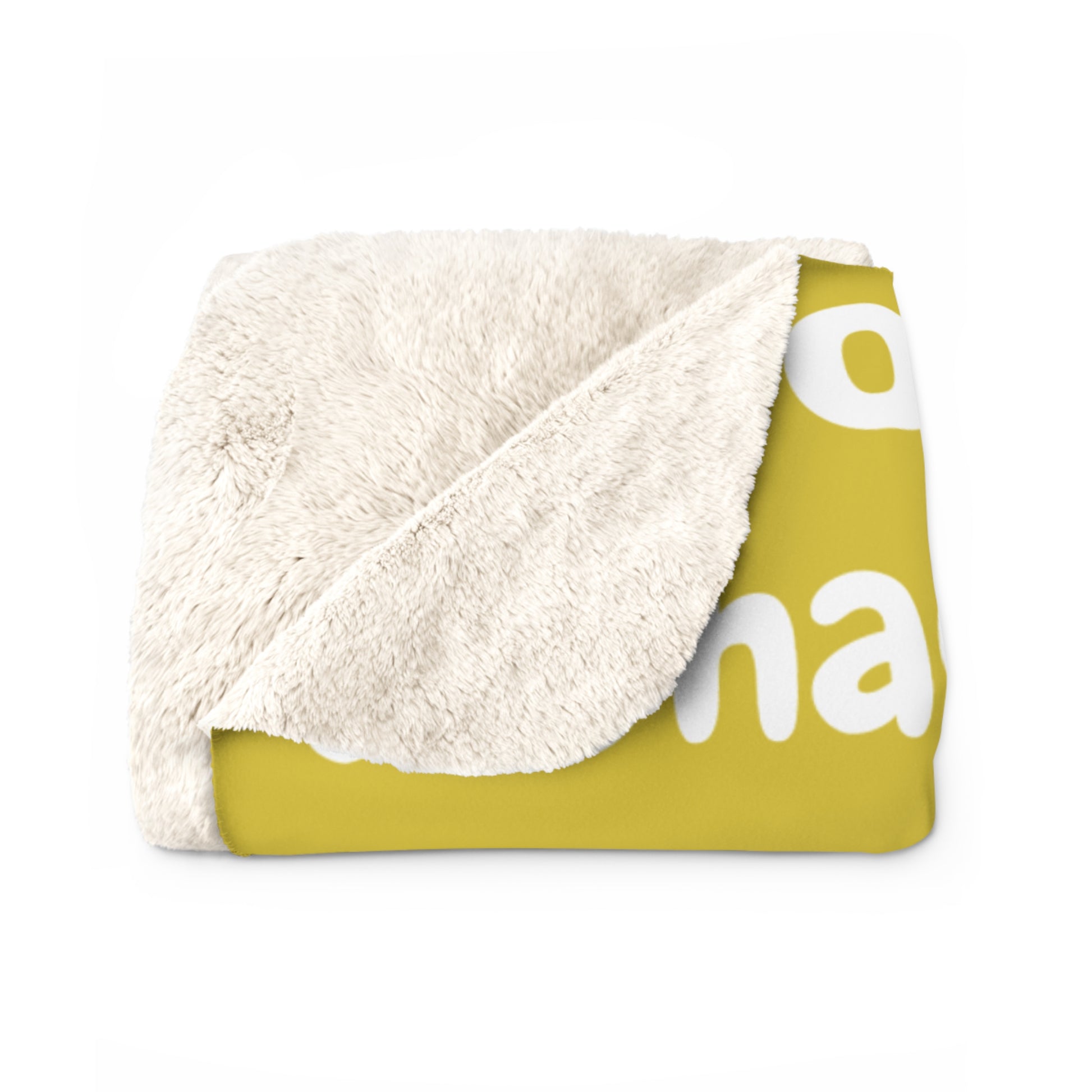 Sherpa Fleece Blanket - Yellow & White