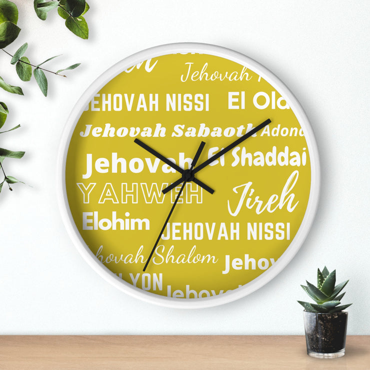 Timeless Grace Wall Clock - Yellow & White