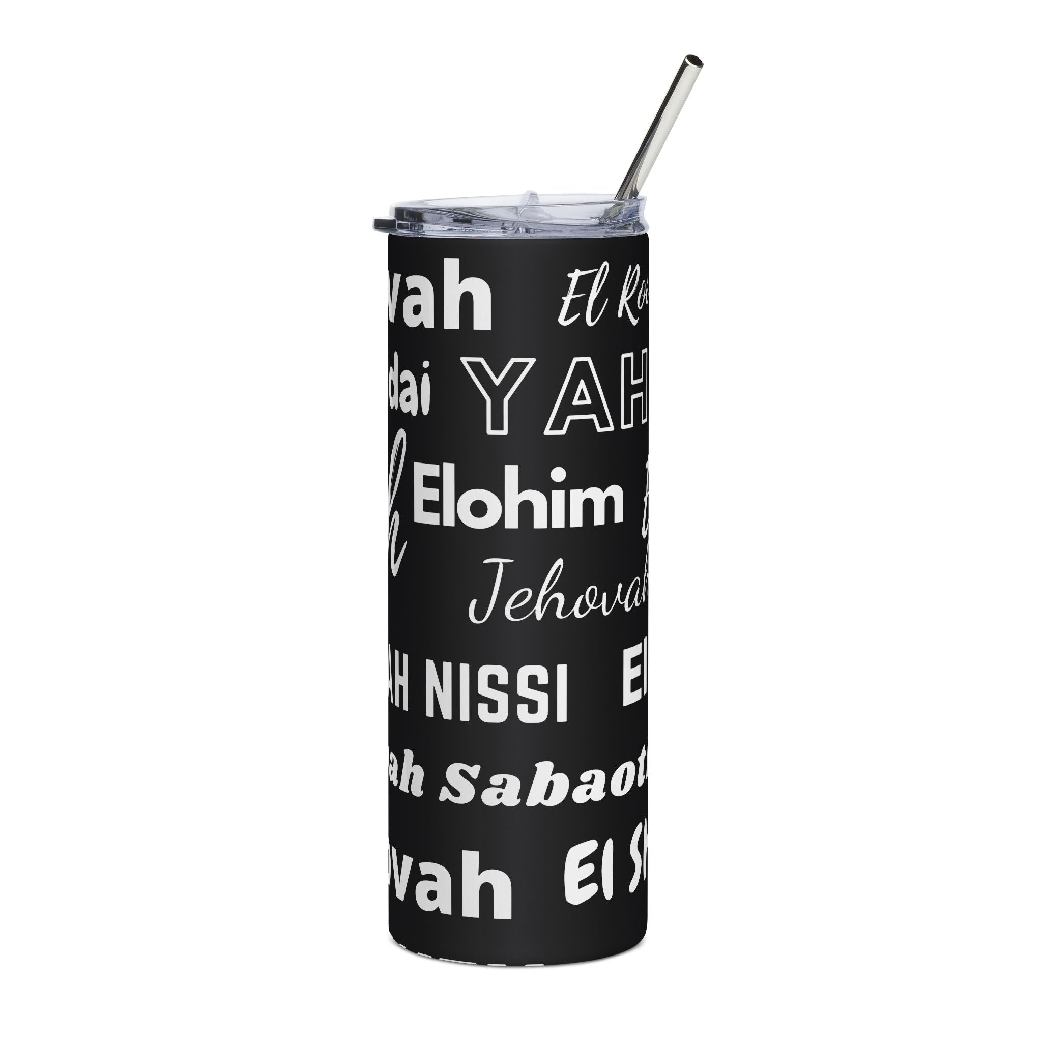 Names of God 20oz Stainless Steel Tumbler - Black