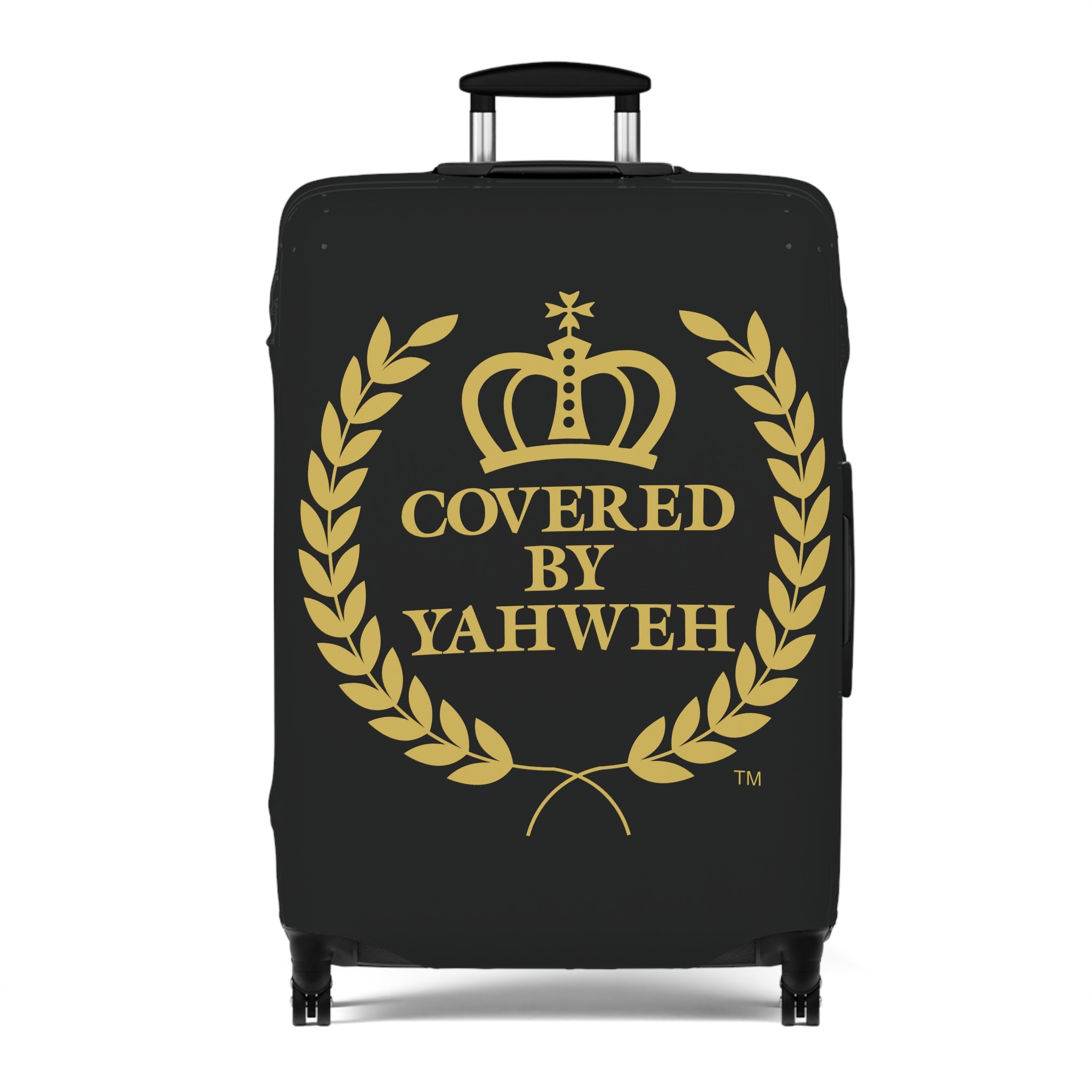 Covered by Yahweh Protective Luggage Cover - Black
