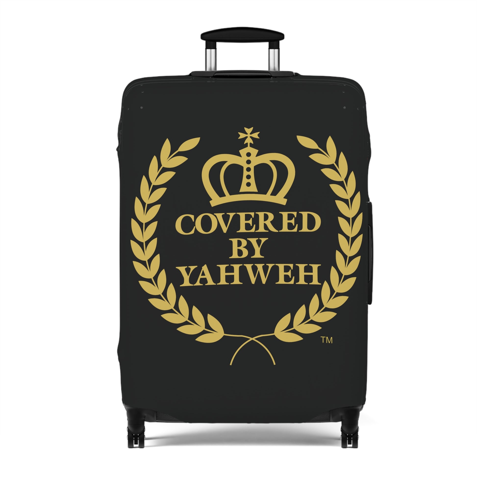 Covered by Yahweh Protective Luggage Cover - Black