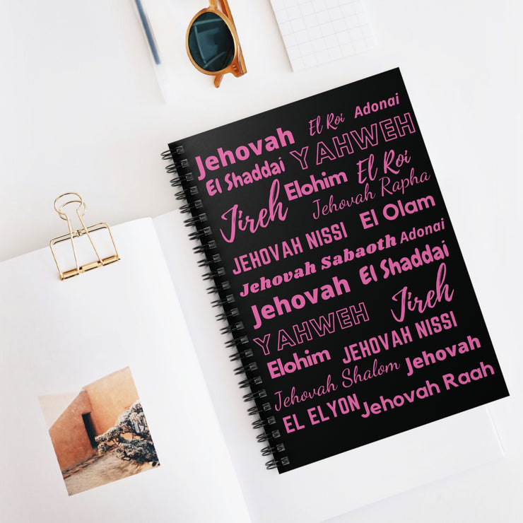 Ruled Spiral Notebook: Perfect for Journaling - Black & Pink