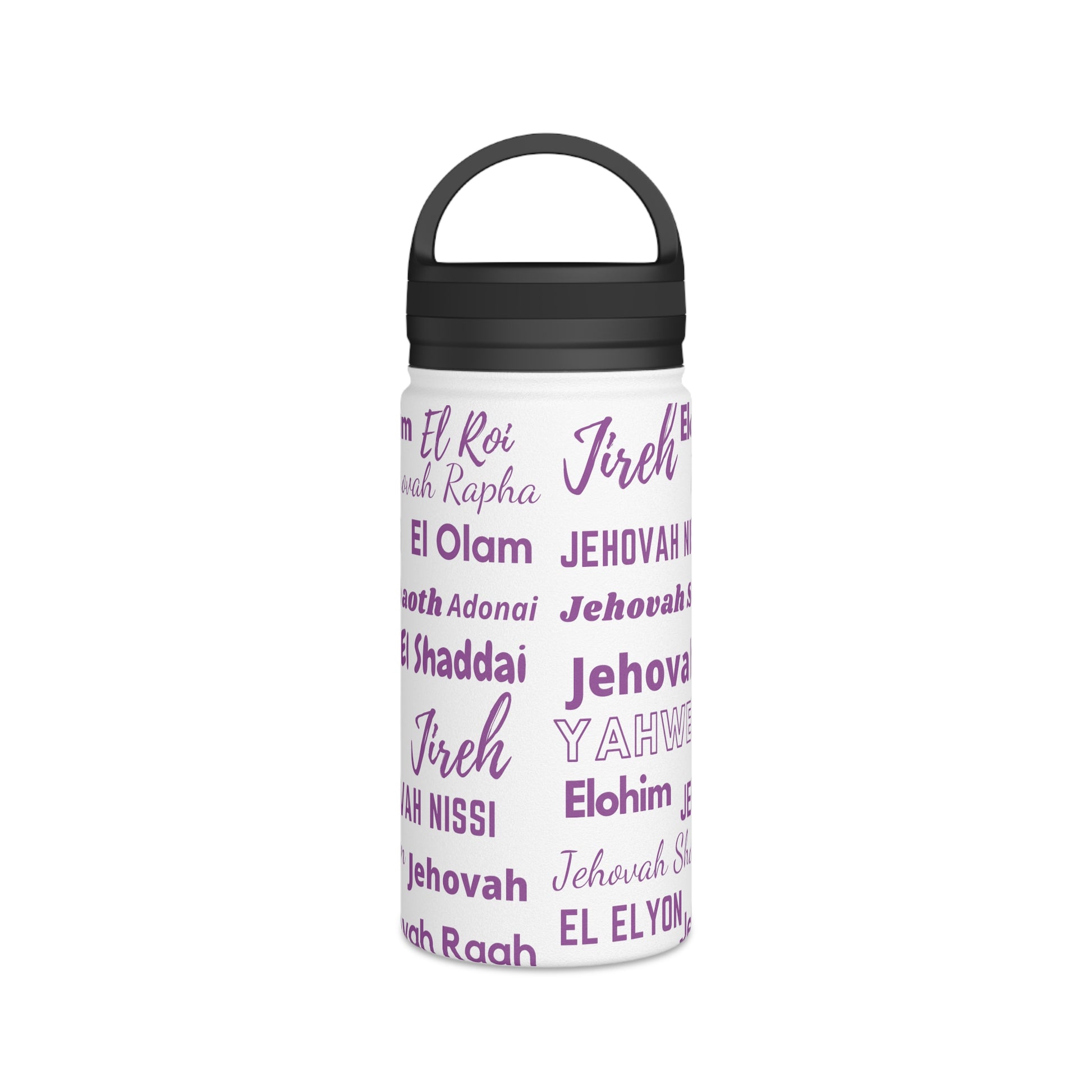 Stainless Steel Wellness Water Bottle - Purple & White