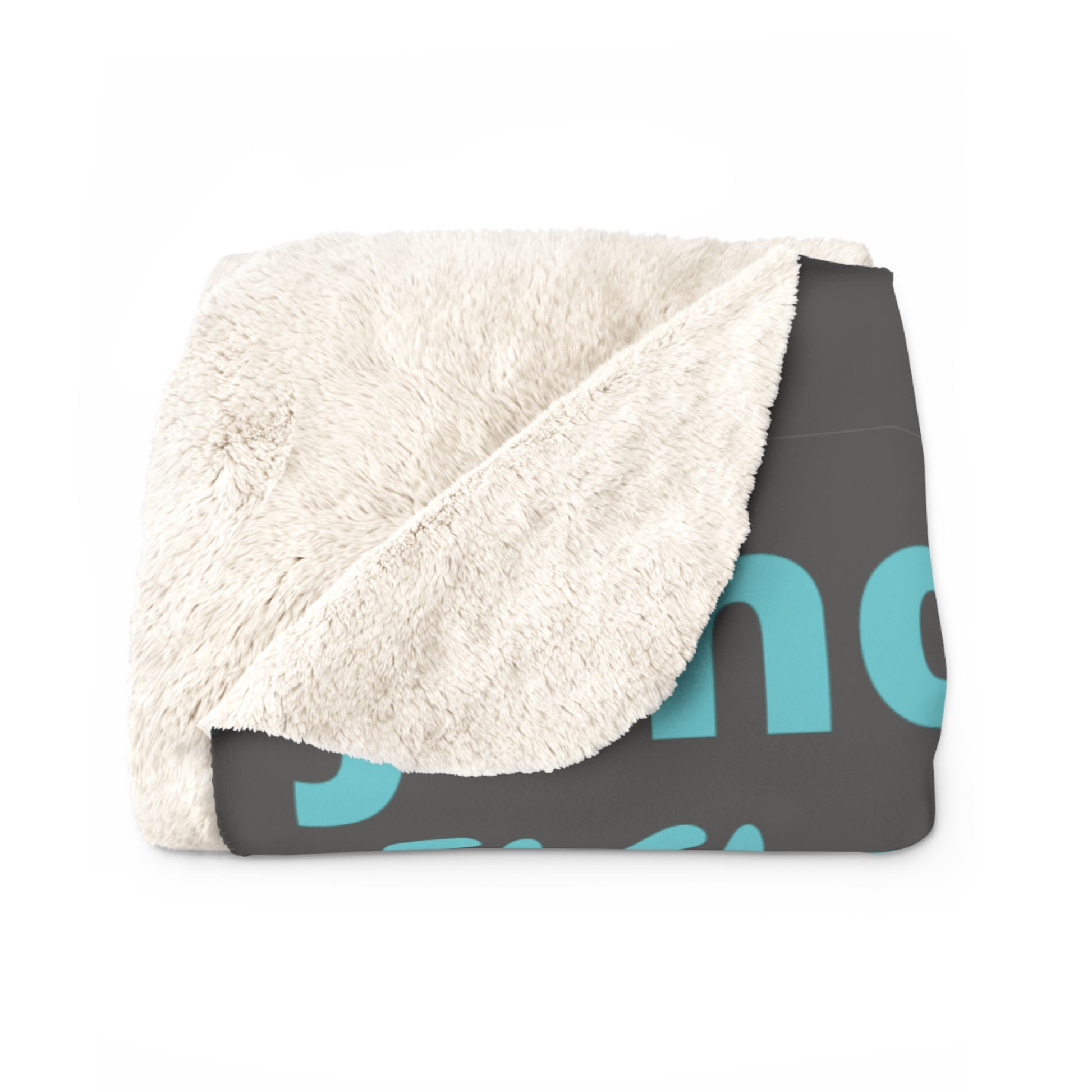 Sherpa Fleece Blanket - Blue & Gray
