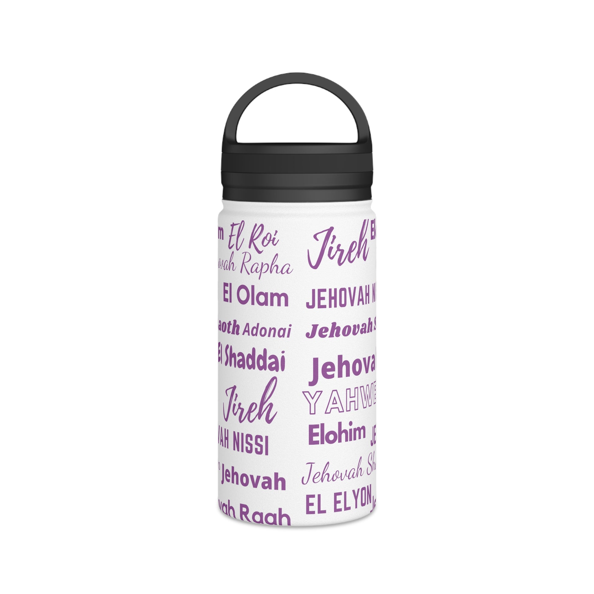 Faith & Wellness Stainless Steel Water Bottle - Purple & White