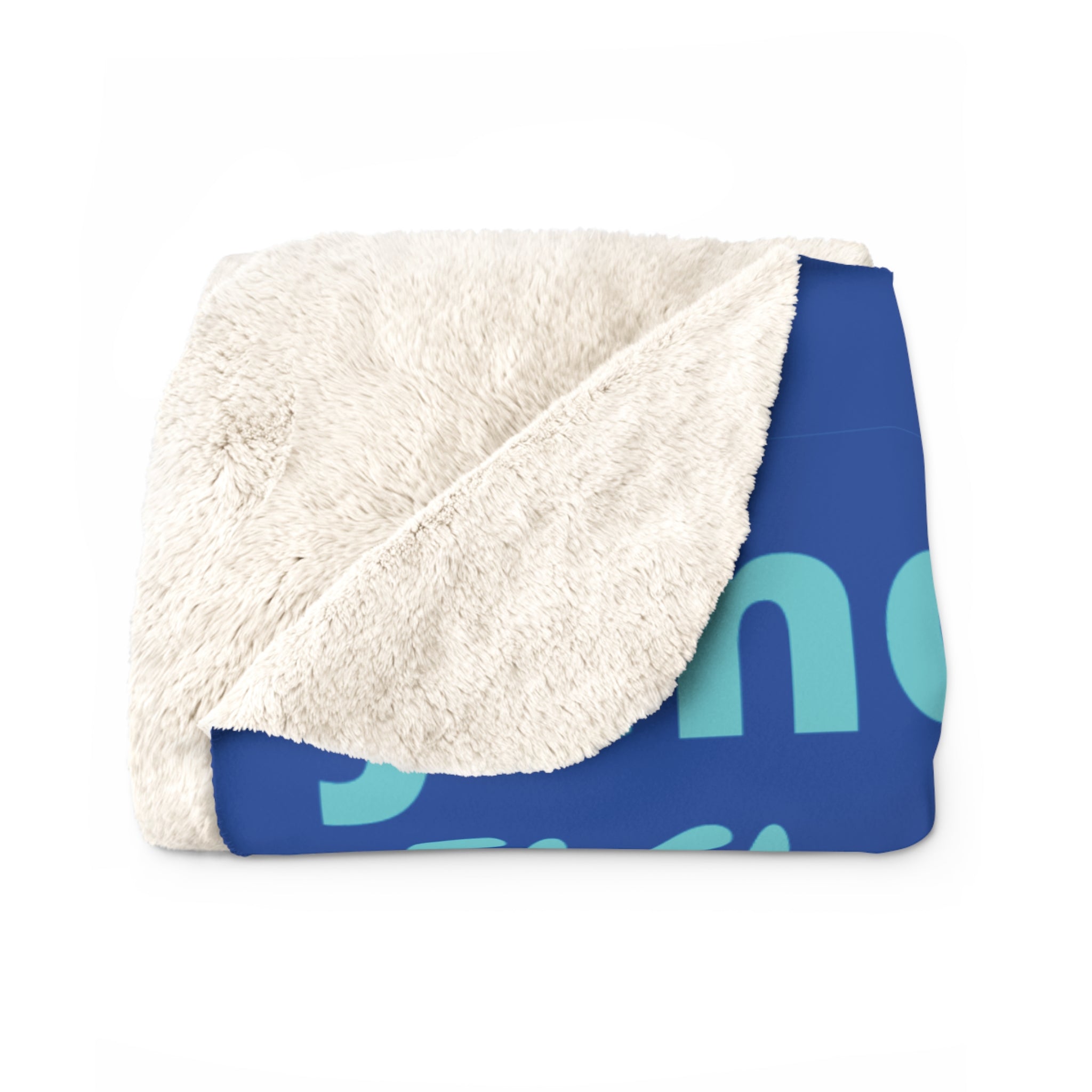 Sherpa Fleece Blanket - Cobalt & Cyan Blue