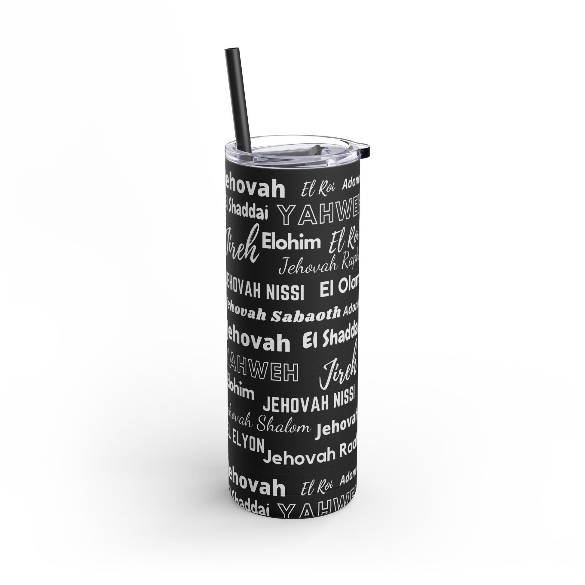 Insulated Skinny Matte Tumbler - Black & White