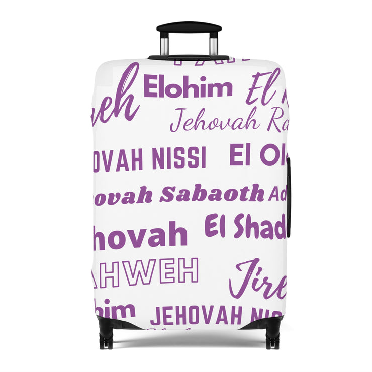 Protective Luggage Cover - Purple & White