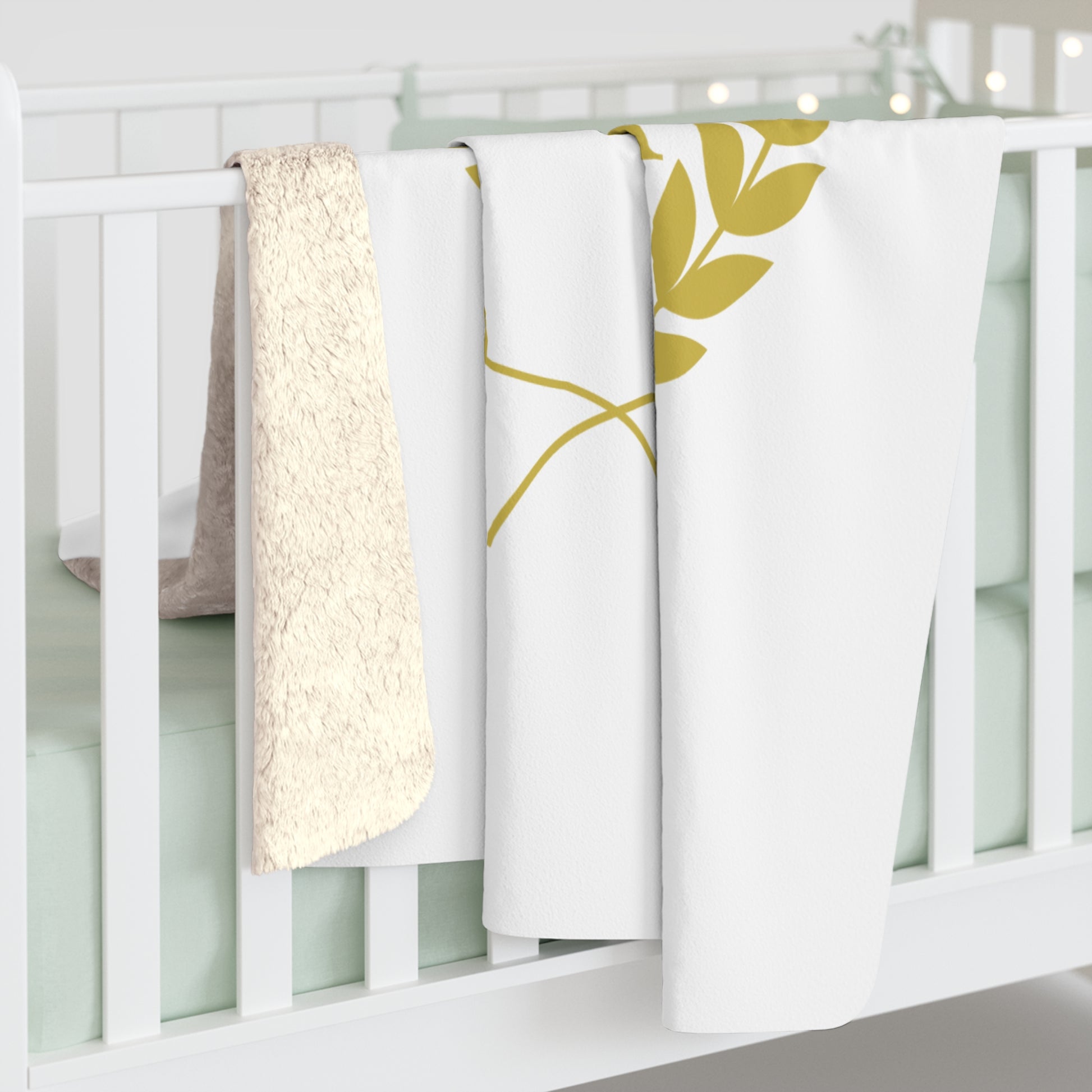 Covered by Yahweh Sherpa Fleece Blanket - White