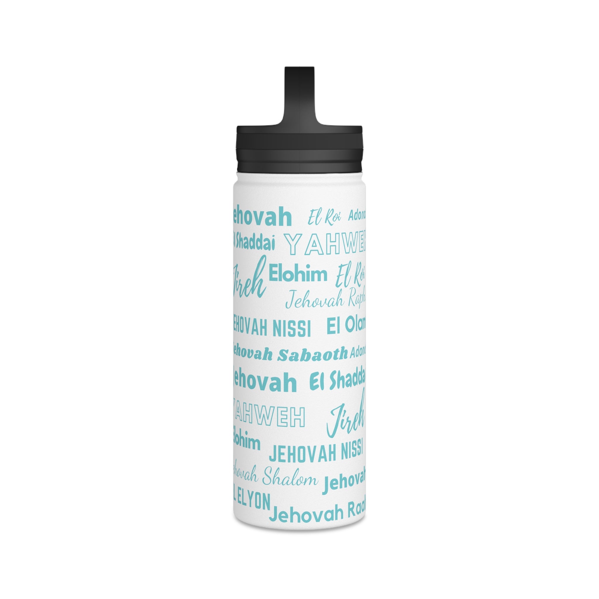 Stainless Steel Wellness Water Bottle - Blue & White