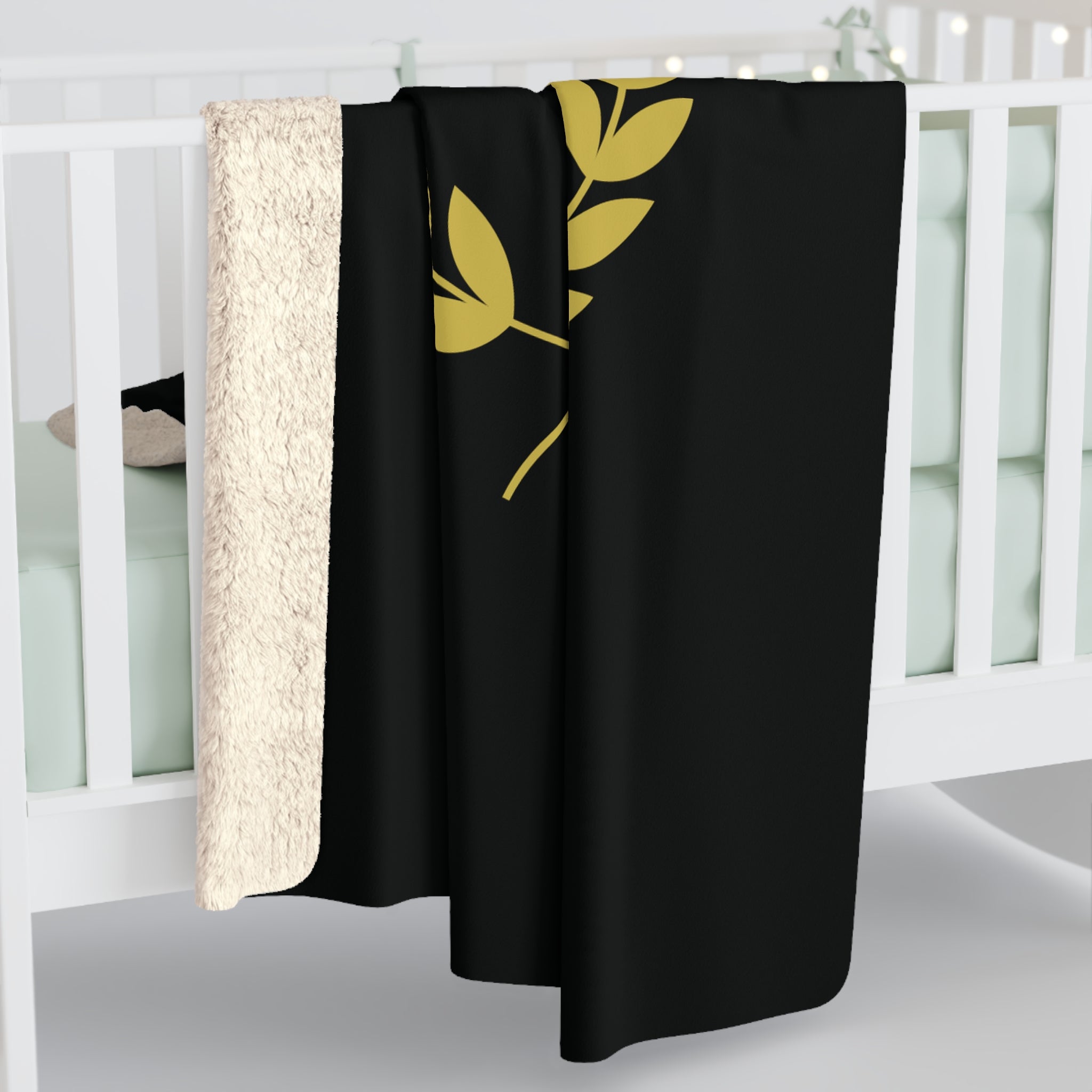 Covered by Yahweh Sherpa Fleece Blanket - Black