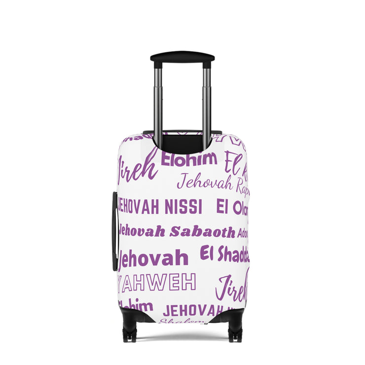 Protective Luggage Cover - Purple & White