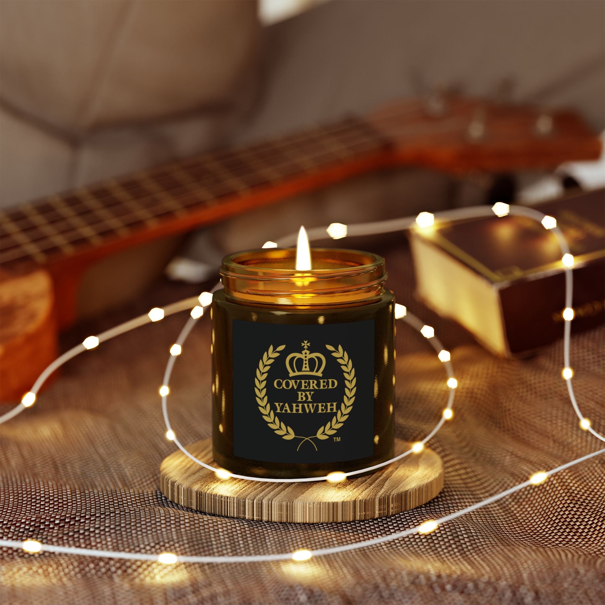 Covered by Yahweh Elegant Scented Candles - Amber Jar
