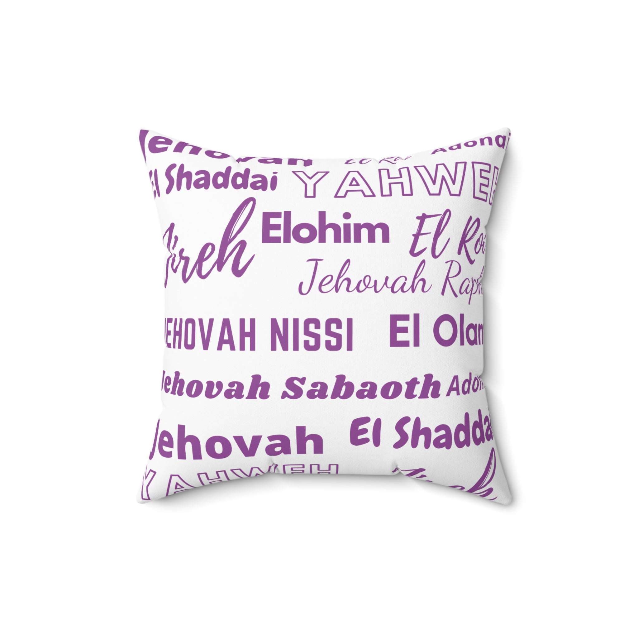 Soft Square Polyester Pillow - Purple & White