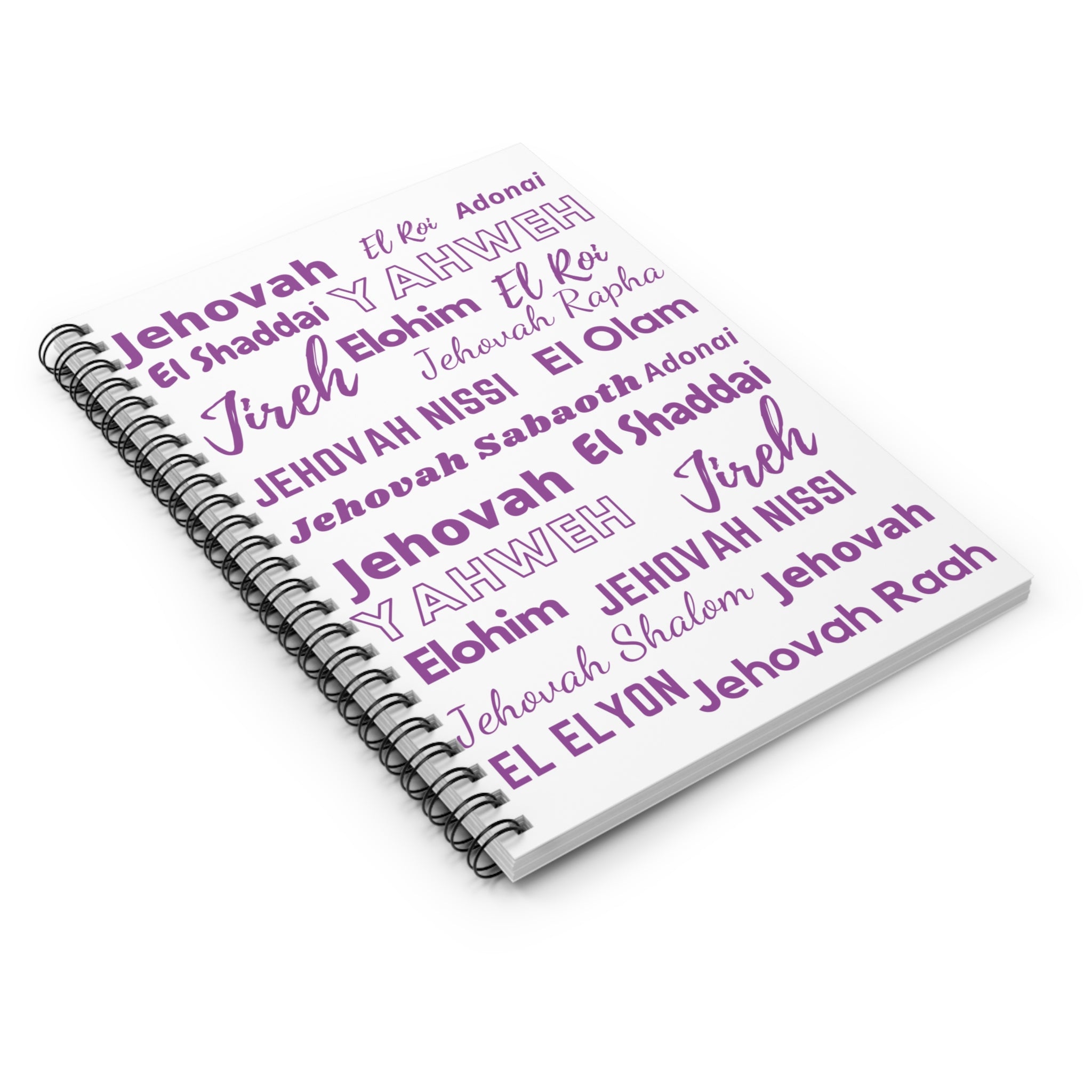 Ruled Spiral Notebook - Perfect for Journaling - White & Purple