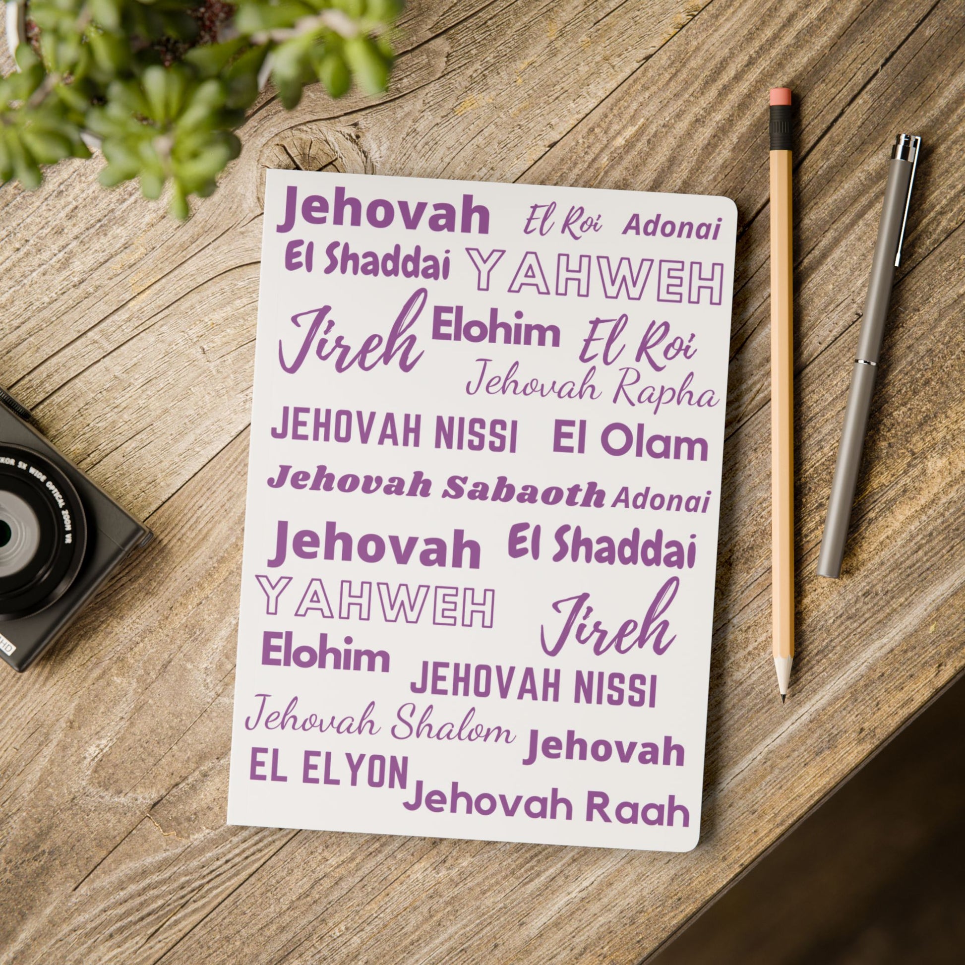 Elegant Softcover Journal - Purple & White