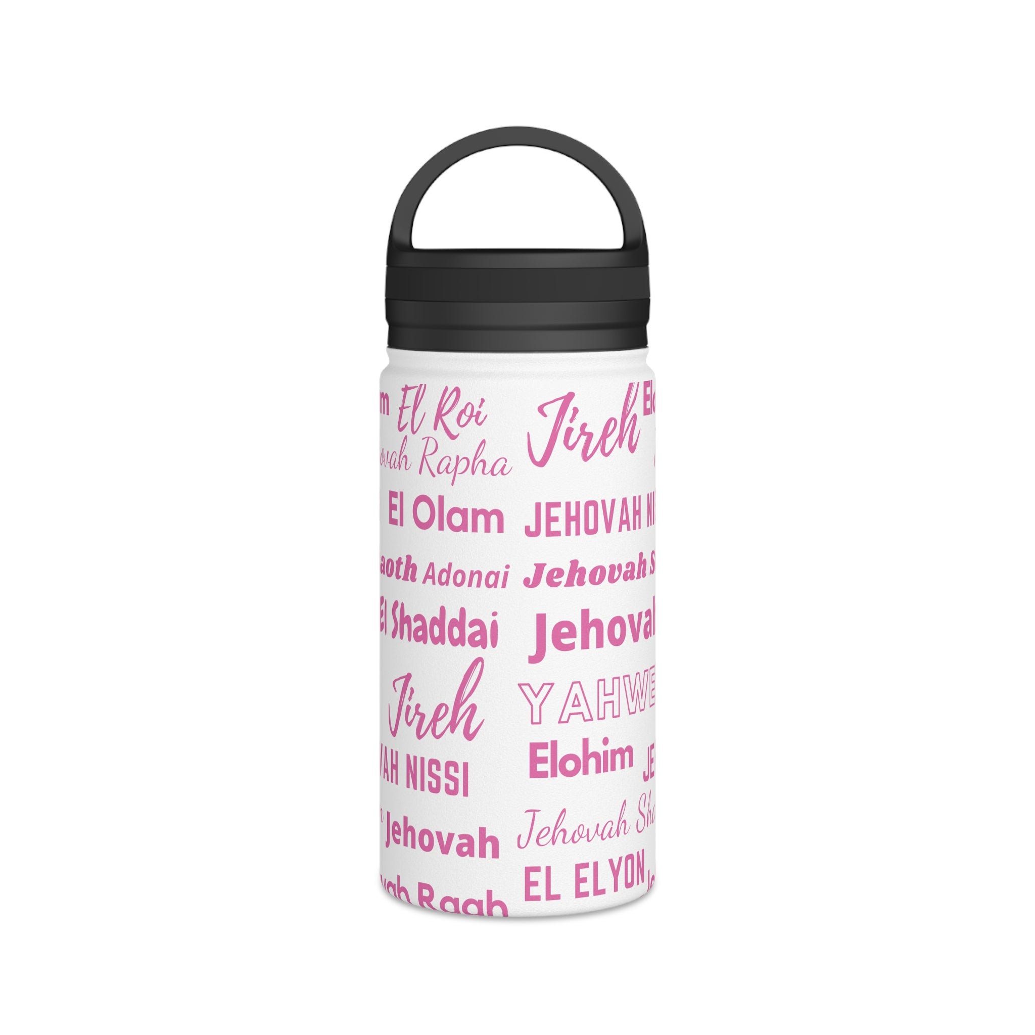Faith & Wellness Stainless Steel Water Bottle - Pink & White