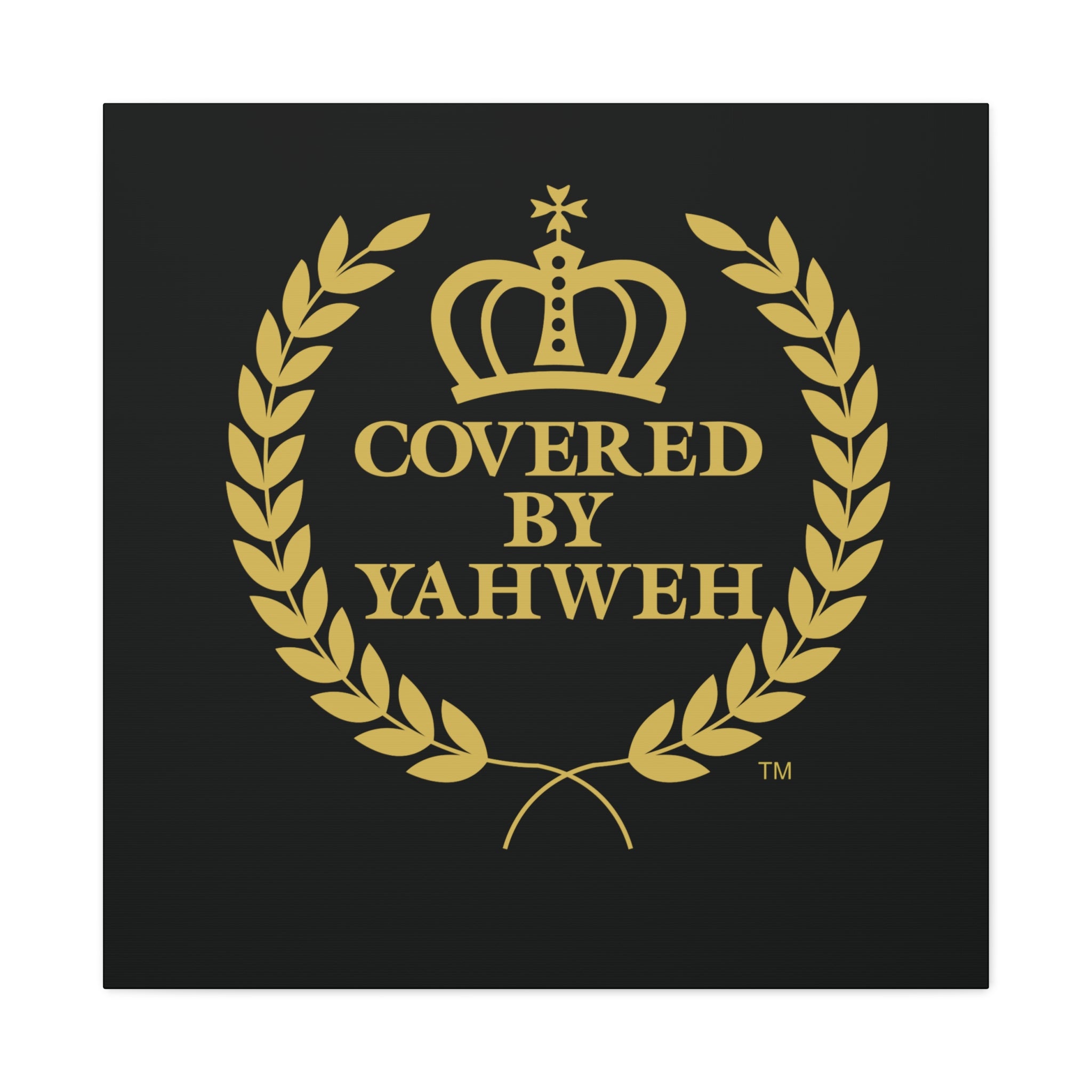 Covered by Yahweh Premium Canvas Art - Black