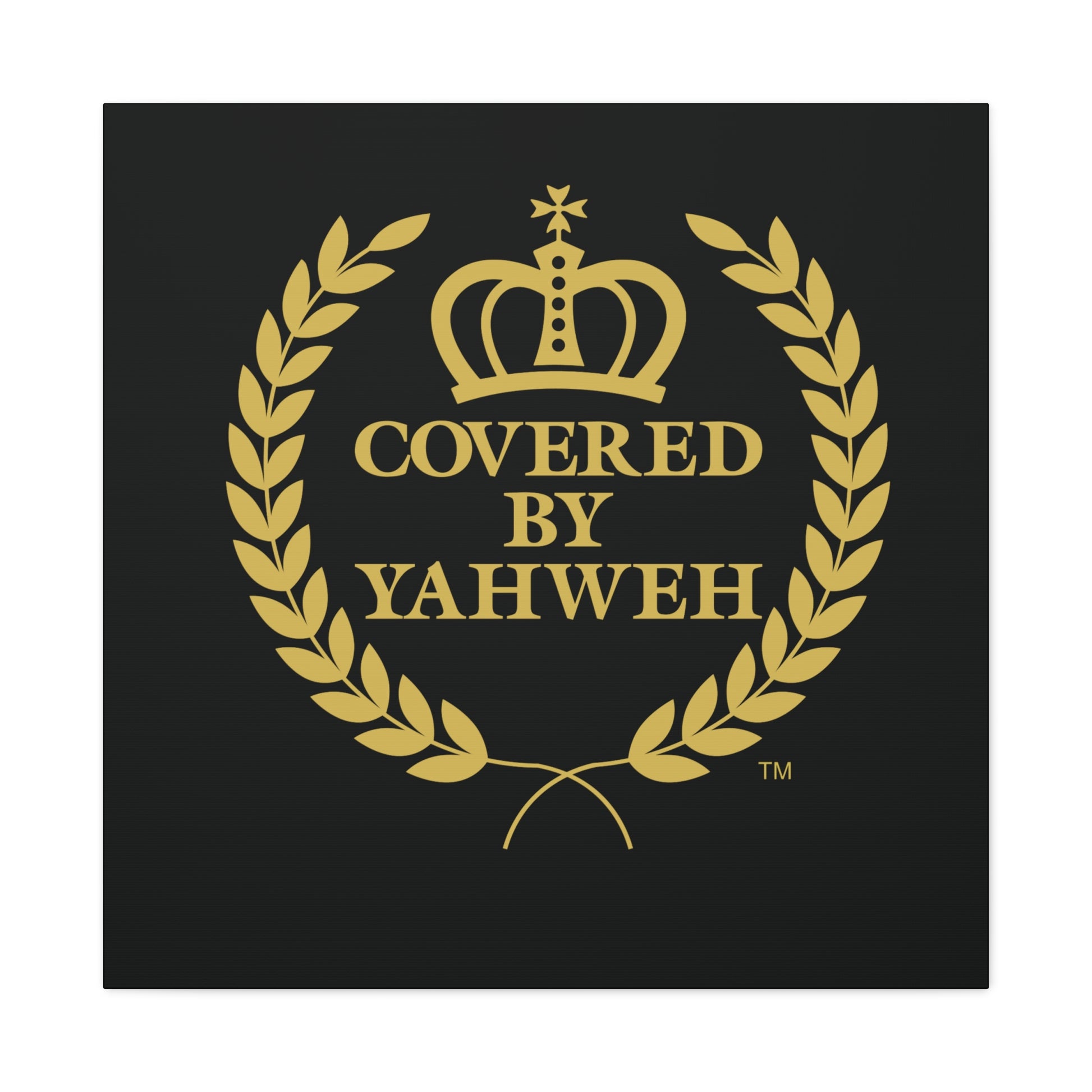 Covered by Yahweh Premium Canvas Art - Black